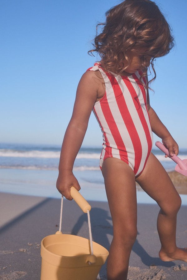 Red Stripe Tie Shoulder Swimsuit (3mths-12yrs)