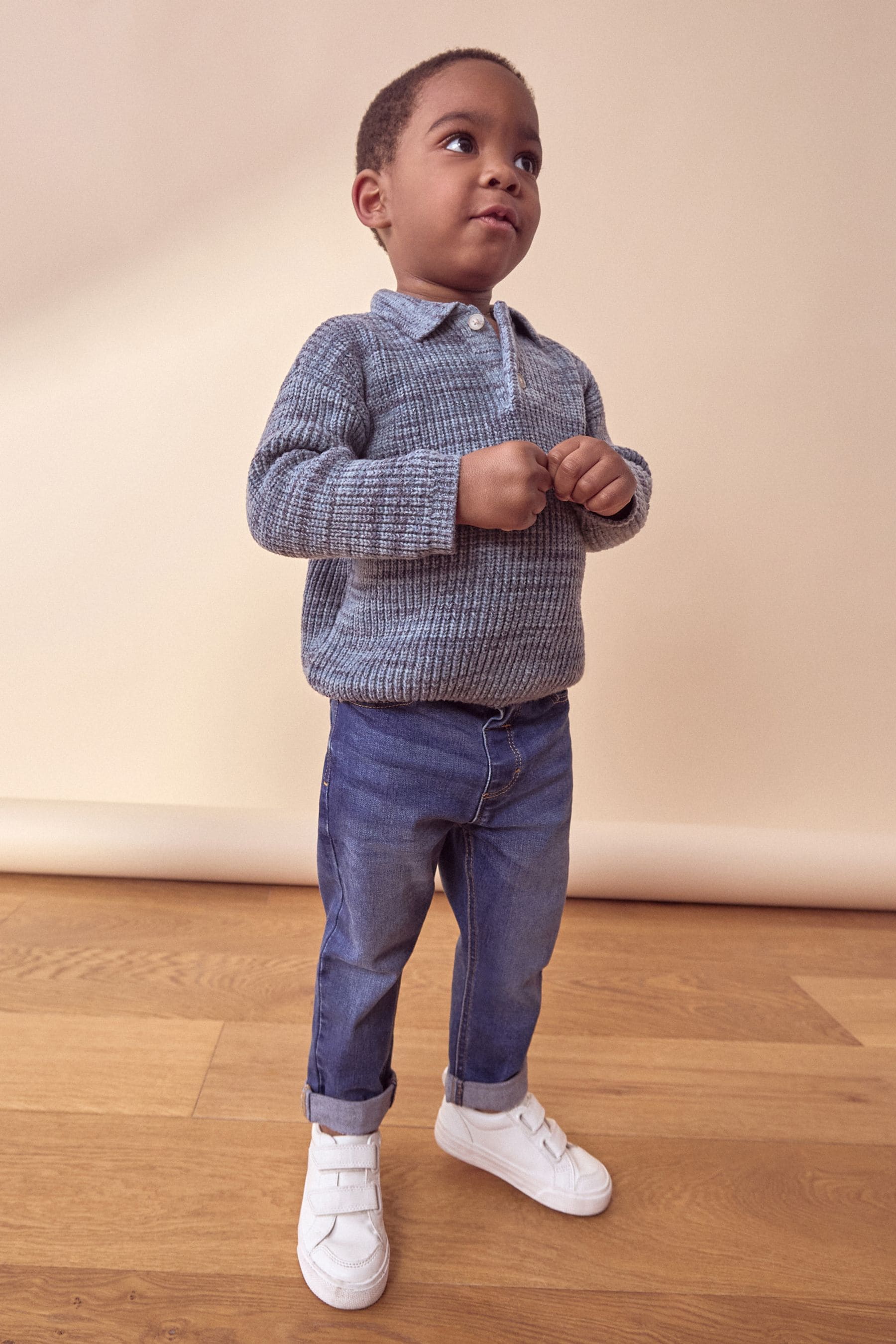 Blue Long Sleeve Polo Shirt (3mths-7yrs)