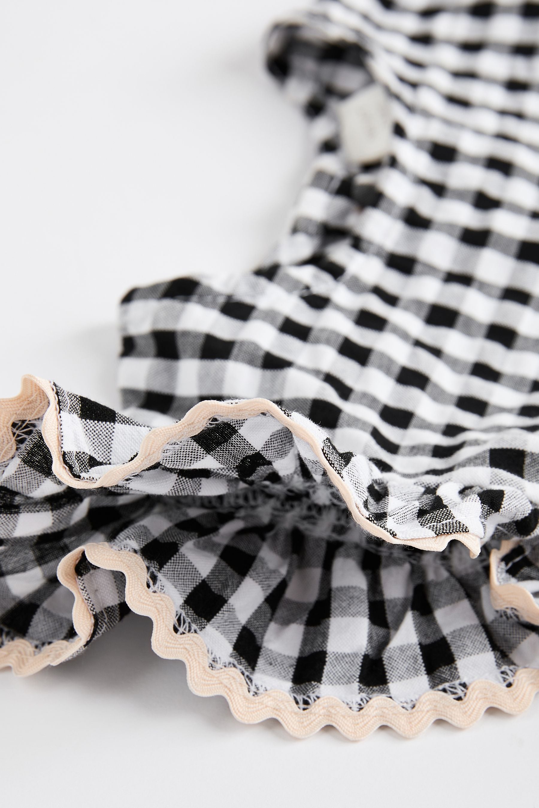 Black/White Gingham Baby Dress and Leggings Set