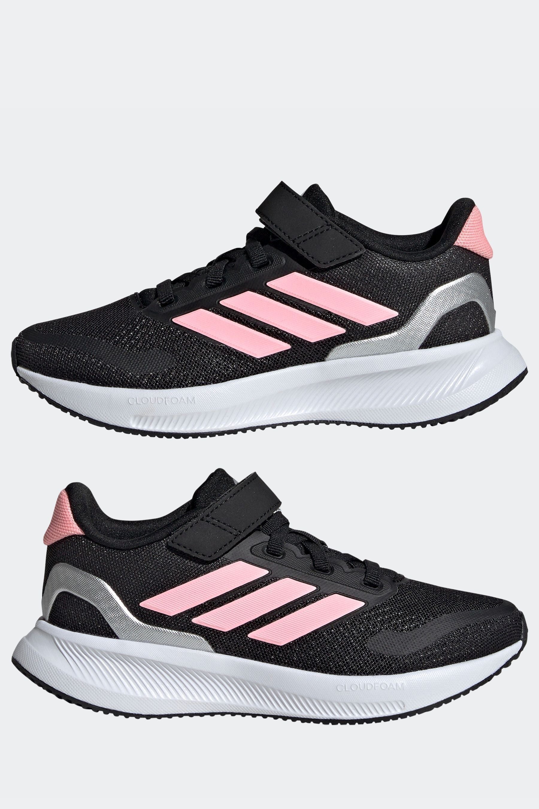 adidas Black/Pink Kids Runfalcon 5 Trainers