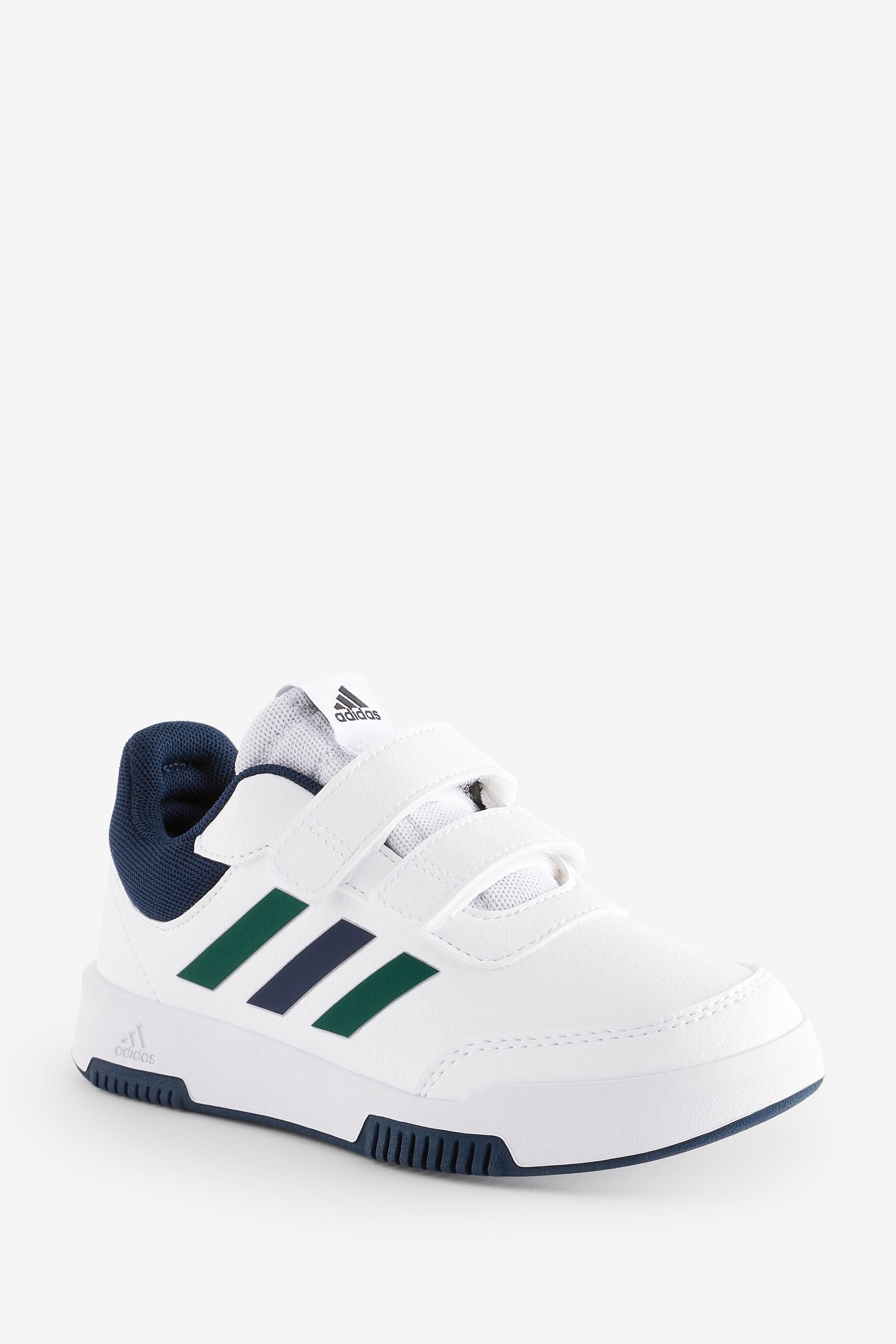 adidas White/Green/Blue Hook and Loop Tensaur Hook and Loop Trainers