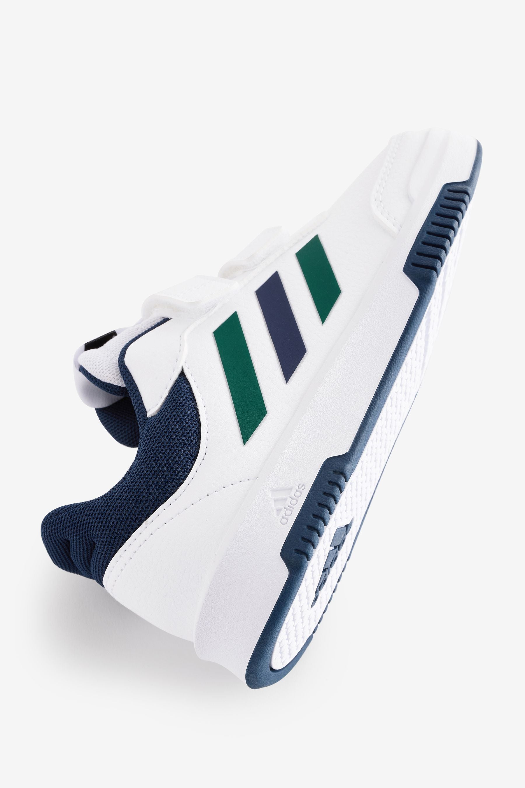 adidas White/Green/Blue Hook and Loop Tensaur Hook and Loop Trainers