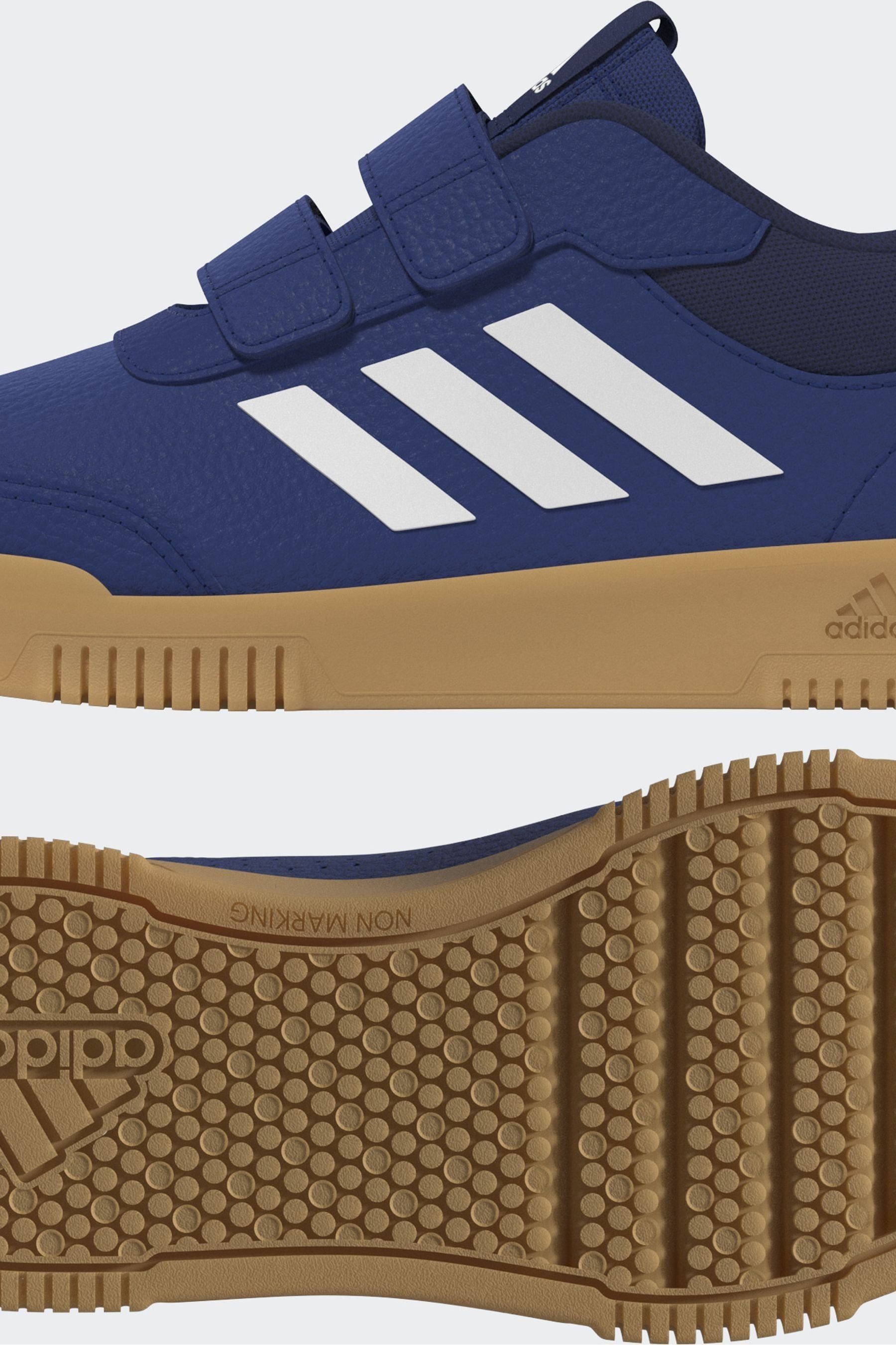 Blue/Tan adidas Tensaur Hook and Loop Shoes