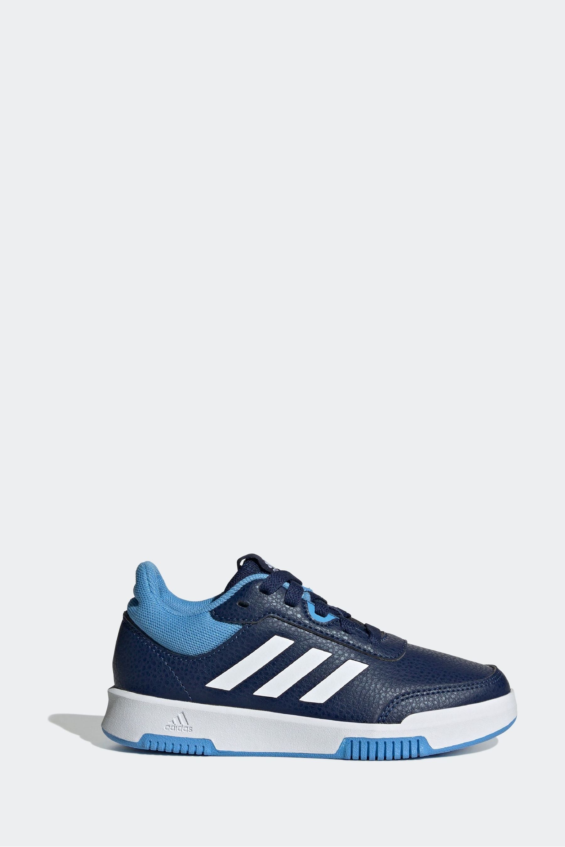 adidas Blue/White Tensaur Sport Lace Up Trainers