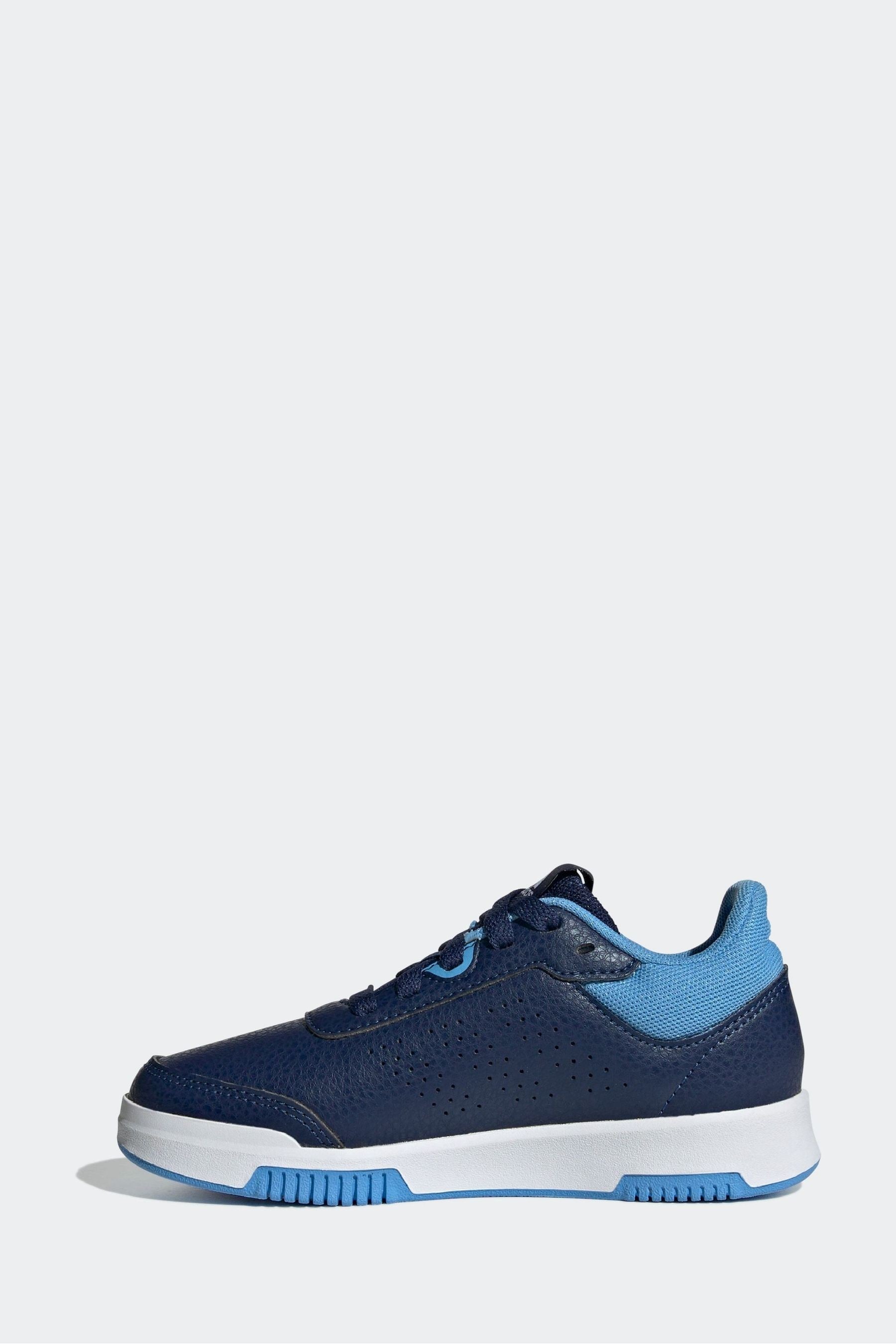 adidas Blue/White Tensaur Sport Lace Up Trainers