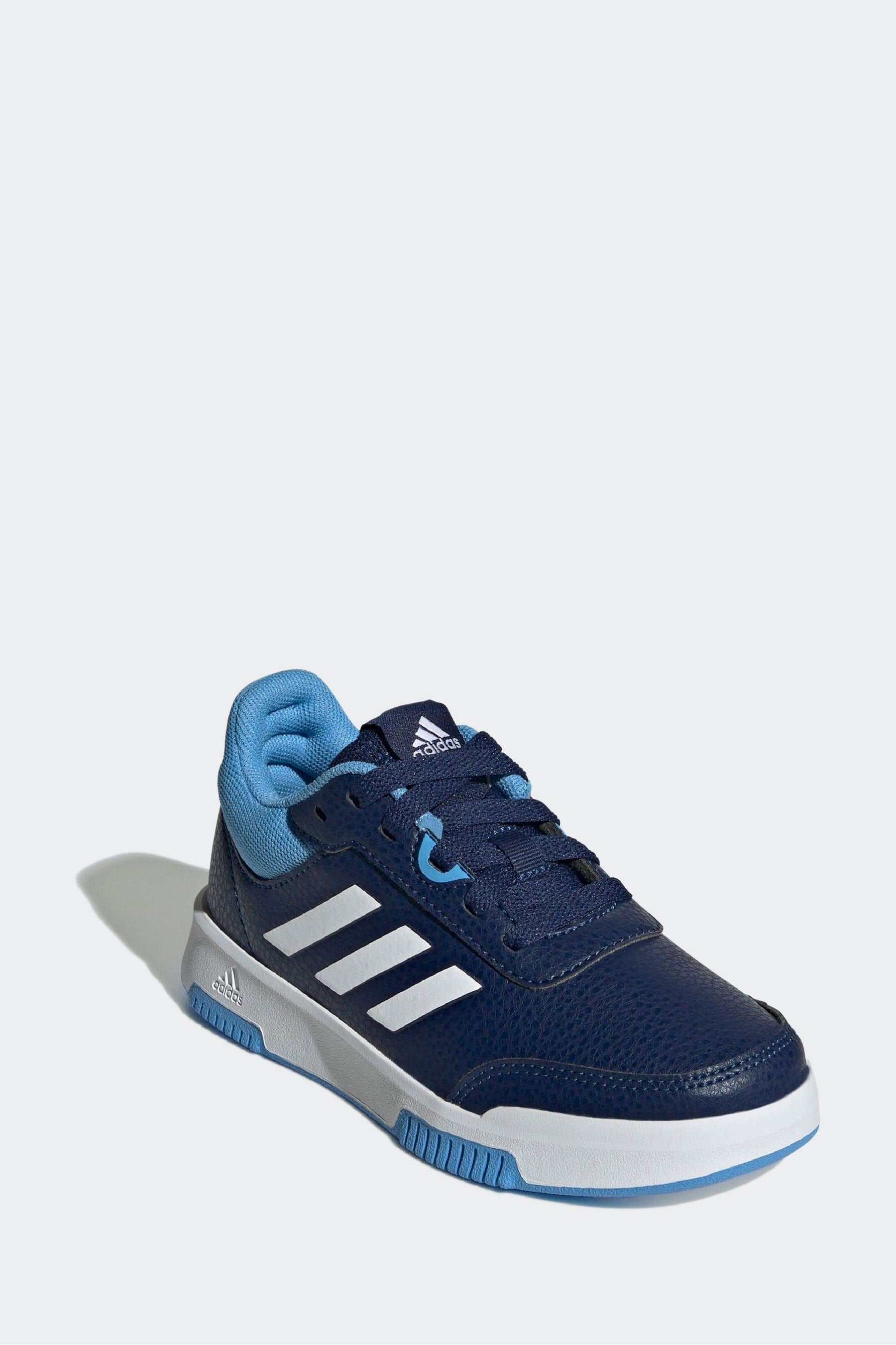 adidas Blue/White Tensaur Sport Lace Up Trainers