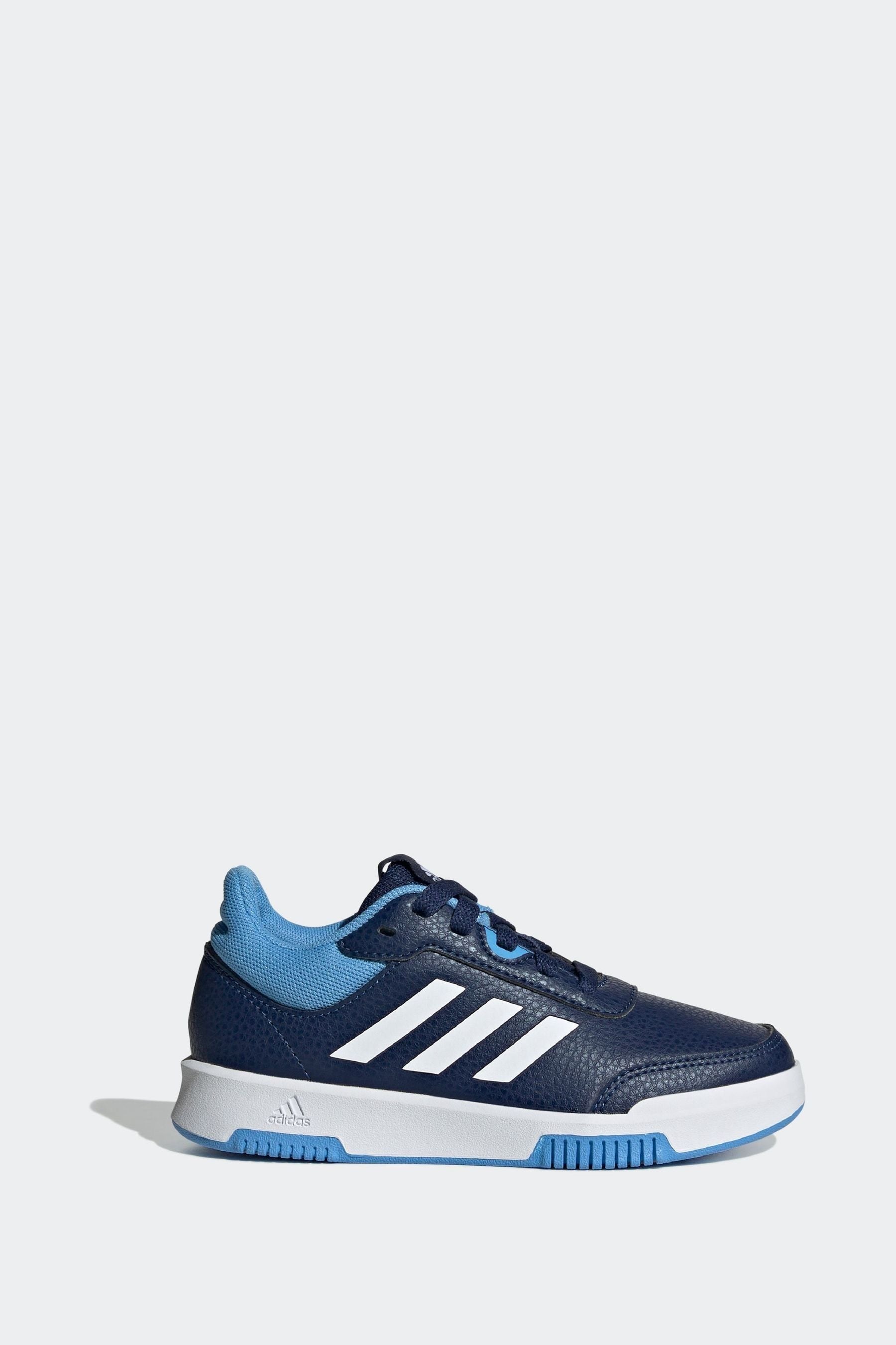 adidas Blue/White Tensaur Sport Lace Up Trainers