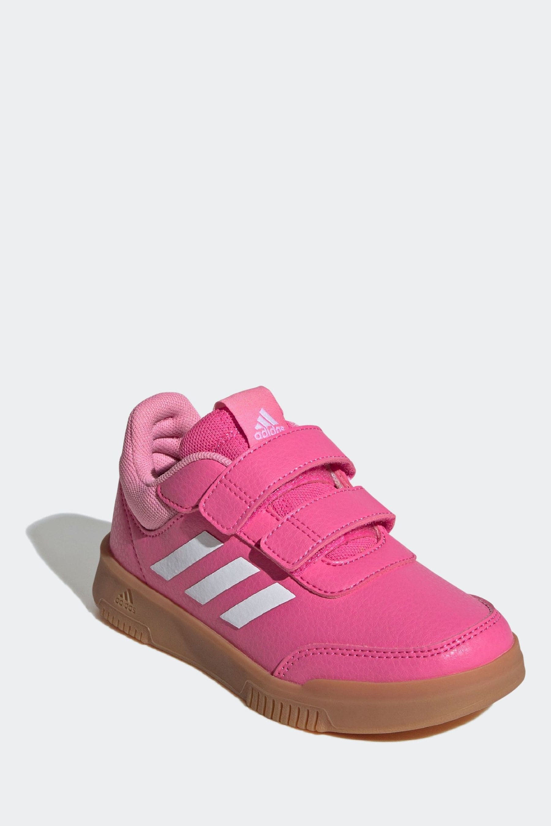 adidas Pink/Tan Hook and Loop Tensaur Hook and Loop Trainers