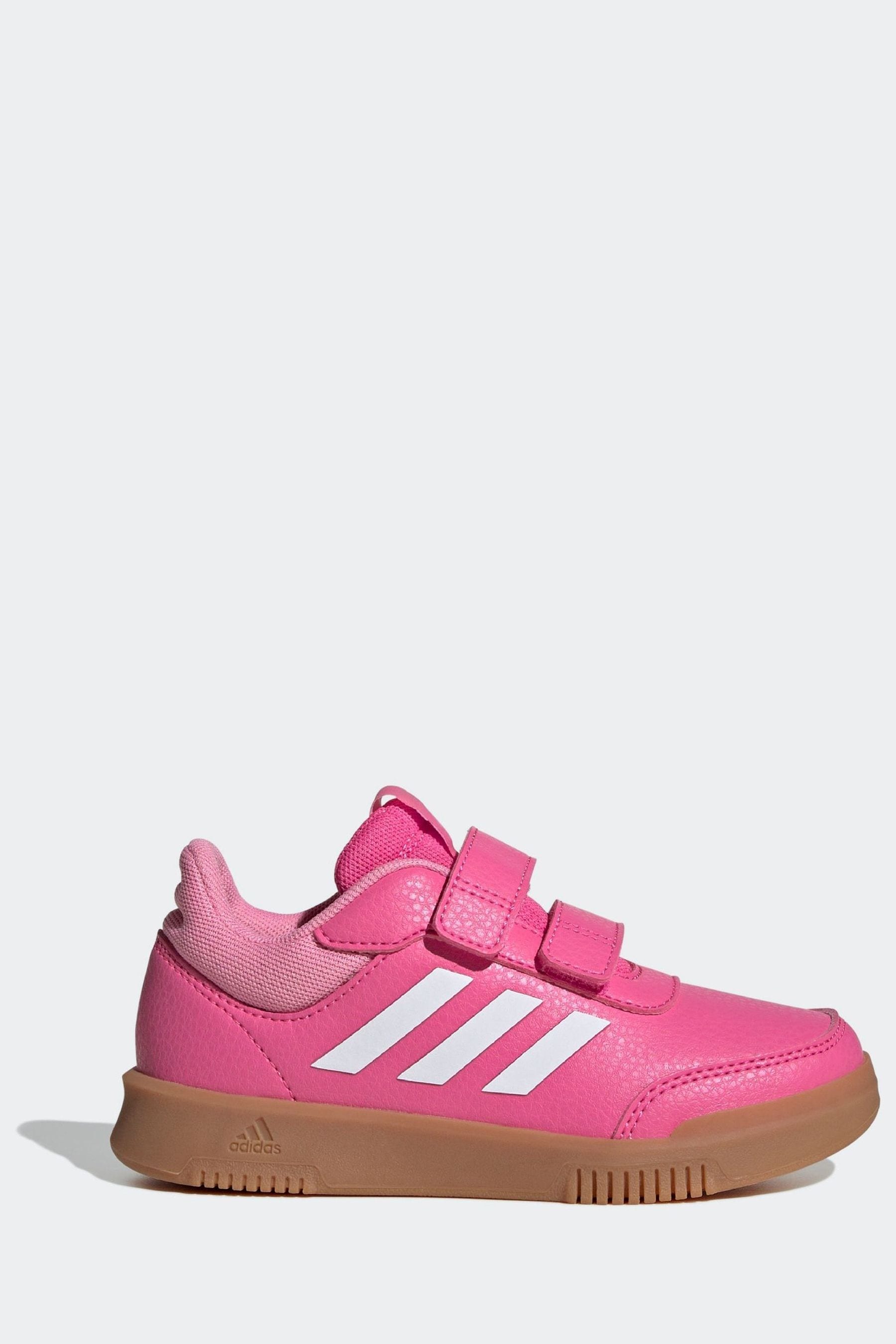 adidas Pink/Tan Hook and Loop Tensaur Hook and Loop Trainers