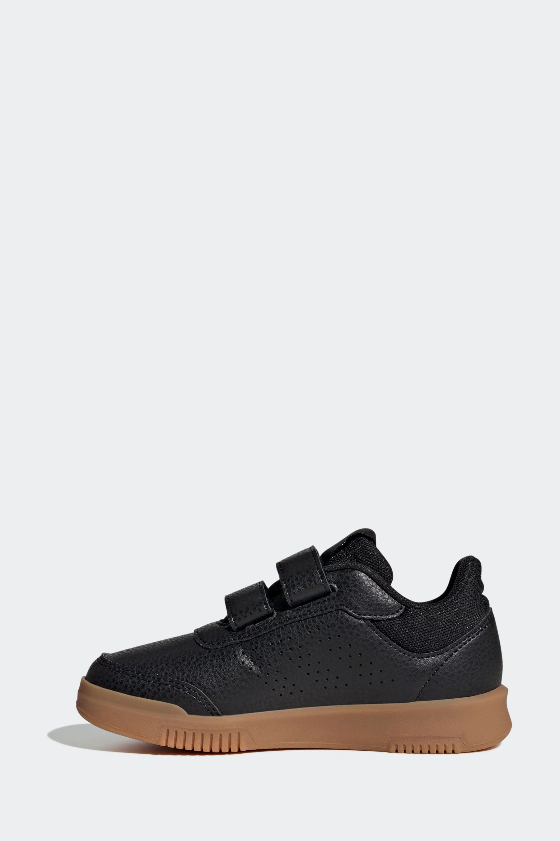 Black/Tan adidas Tensaur Hook and Loop Shoes