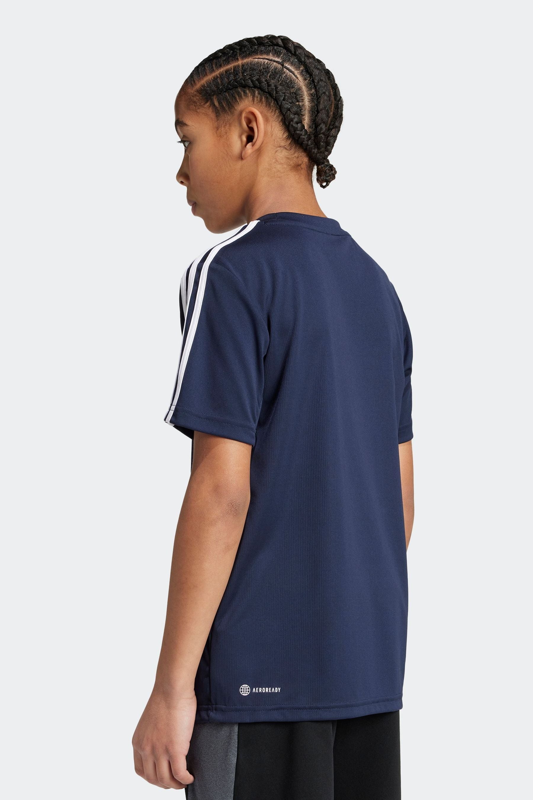 Blue adidas Sportswear Junior Train Essentials AEROREADY 3-Stripes Regular-Fit T-Shirt