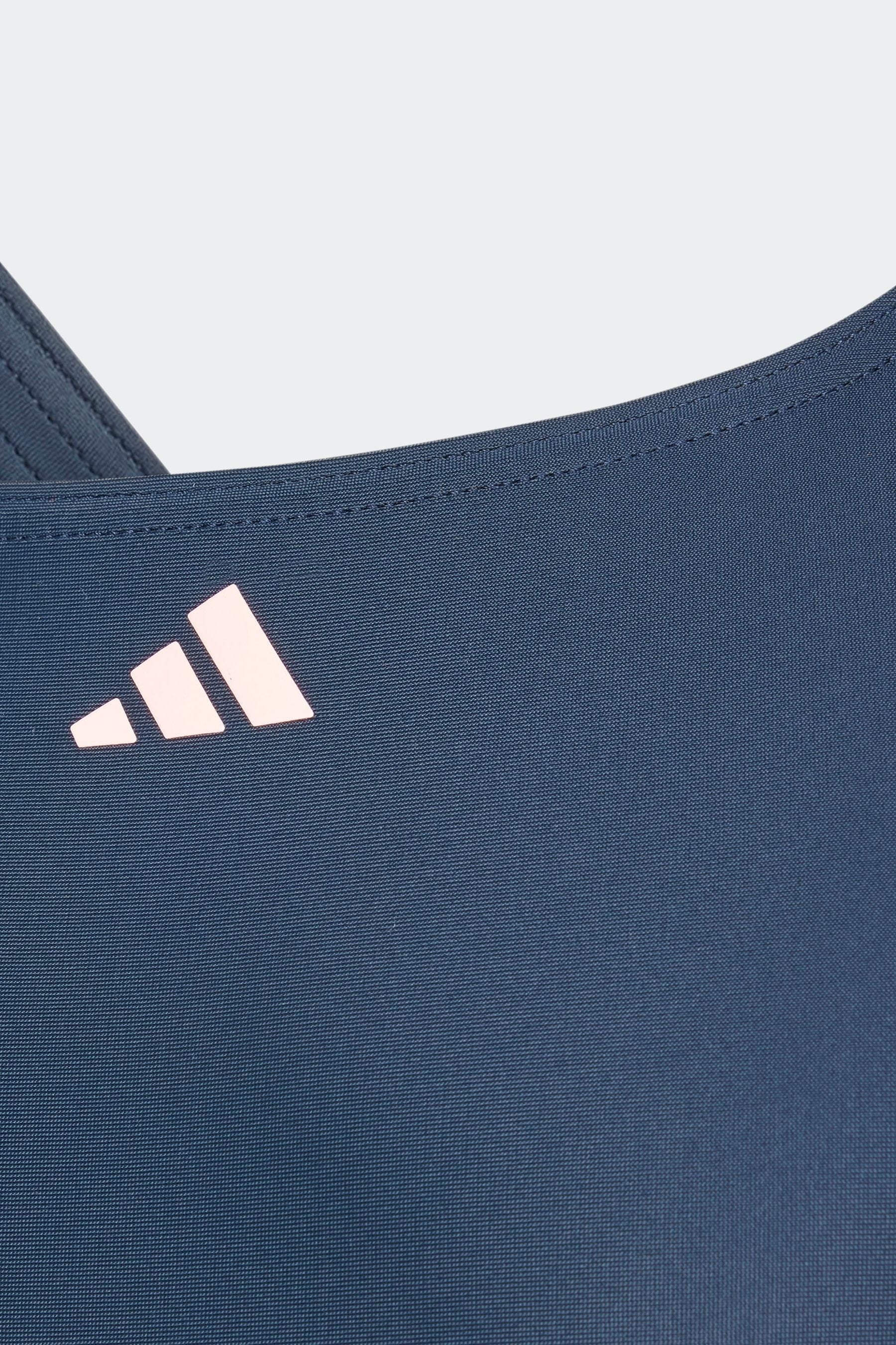 adidas navy Blue Cut 3 Stripes Swimsuit