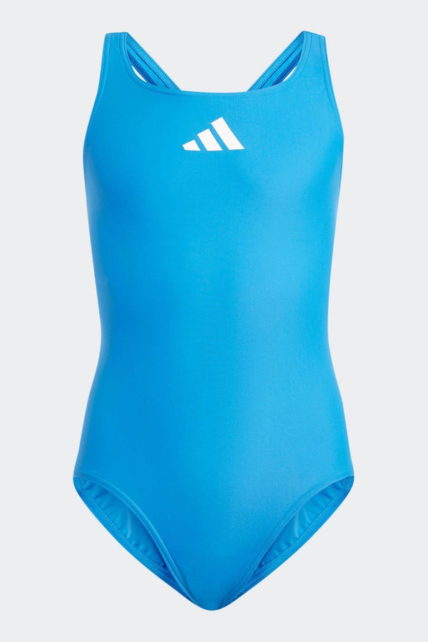 adidas Light Blue Solid Small Logo Swimsuit