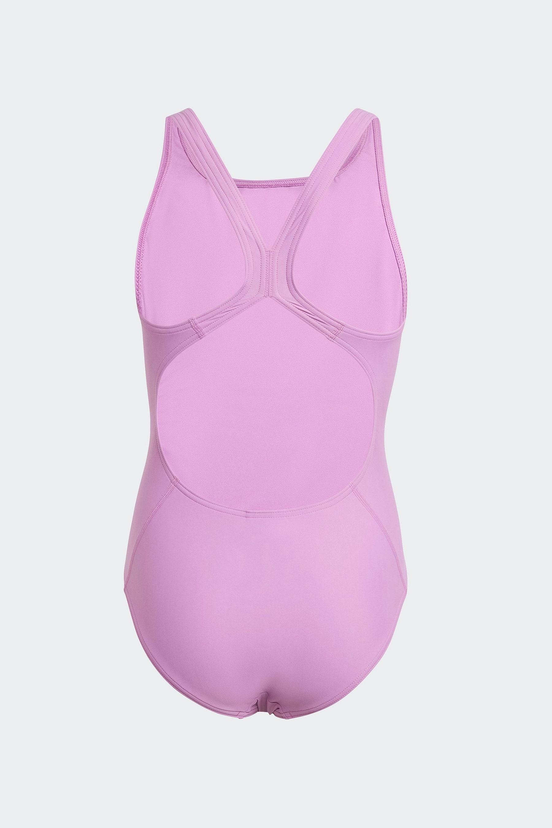 adidas Purple Solid Small Logo Swimsuit