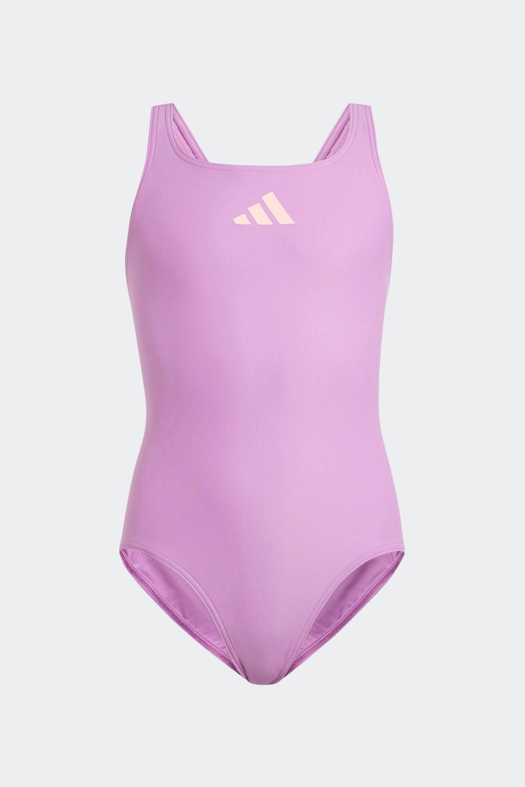 adidas Purple Solid Small Logo Swimsuit