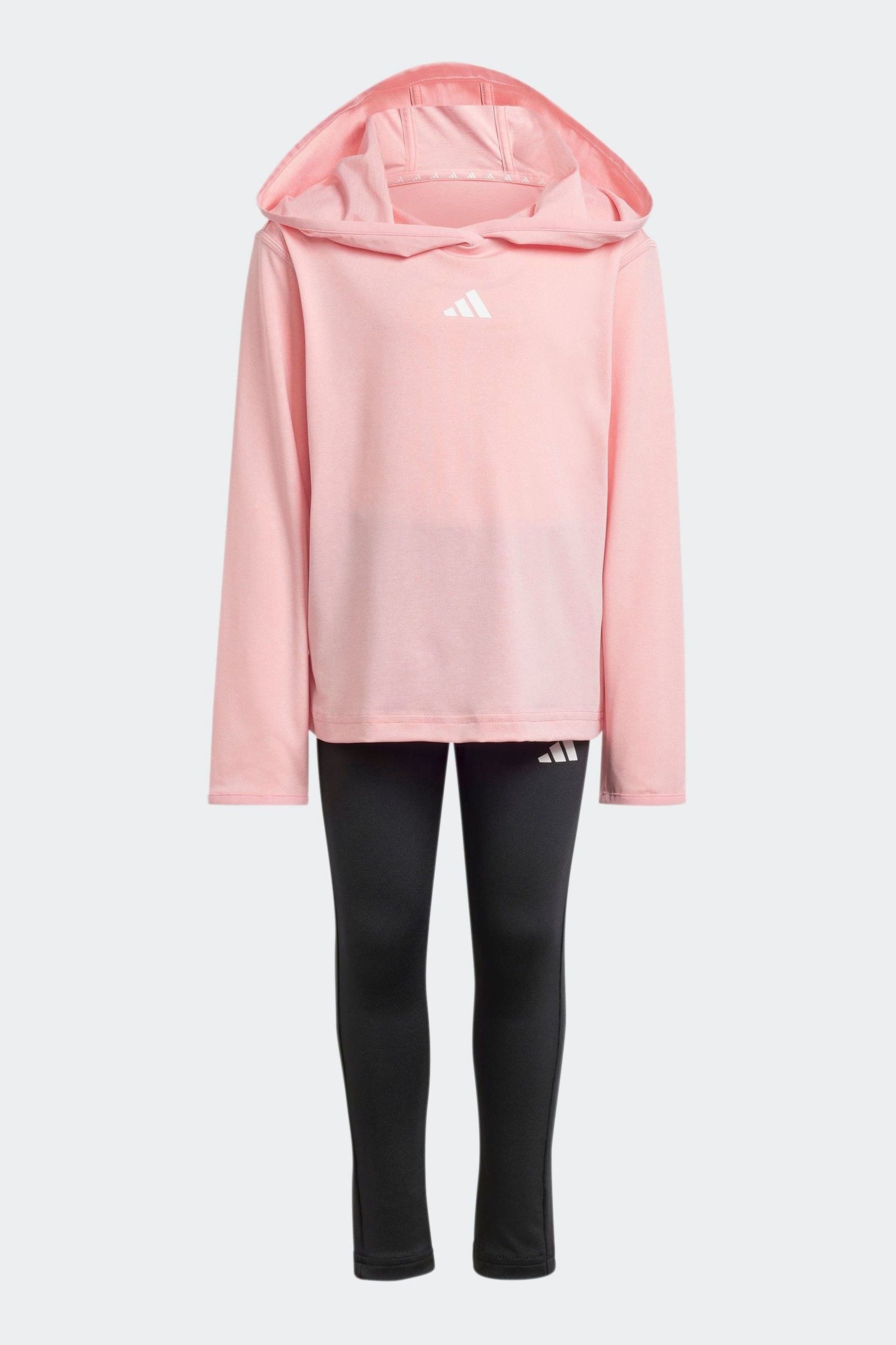 adidas Pink Kids Sports Top & Leggings Set