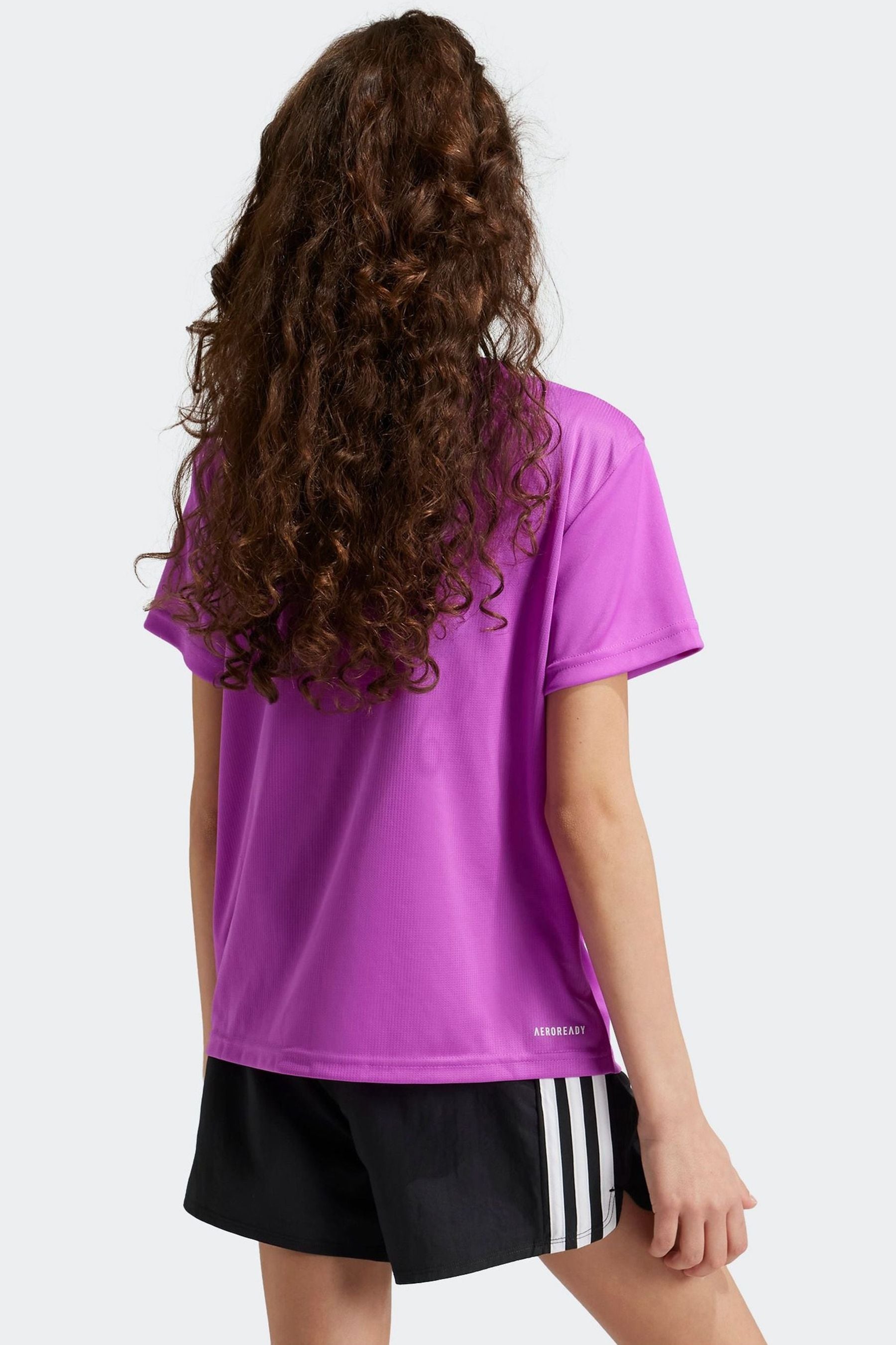 adidas Purple Train Essentials Regular Fit Logo Training Tshirt