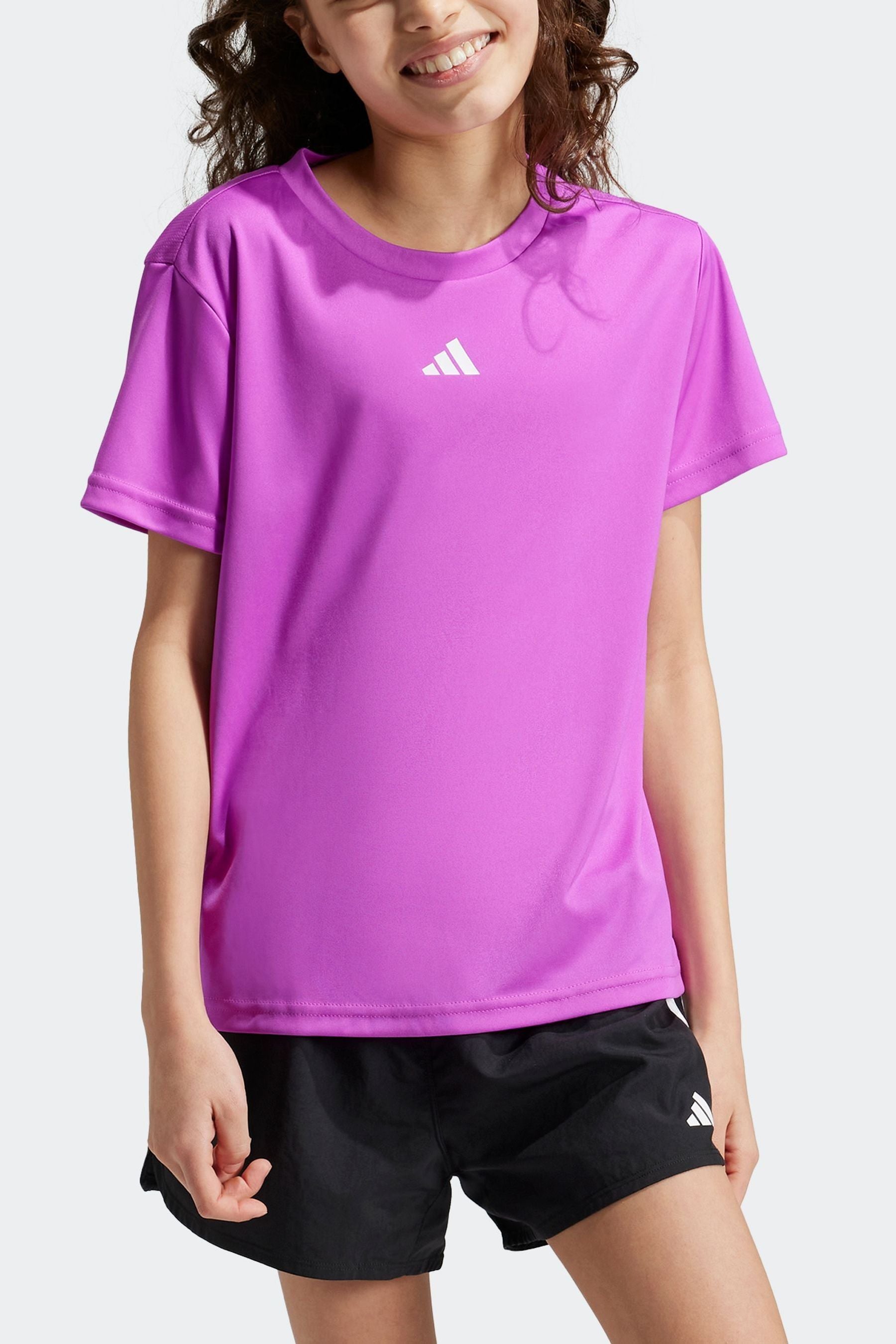 adidas Purple Train Essentials Regular Fit Logo Training Tshirt