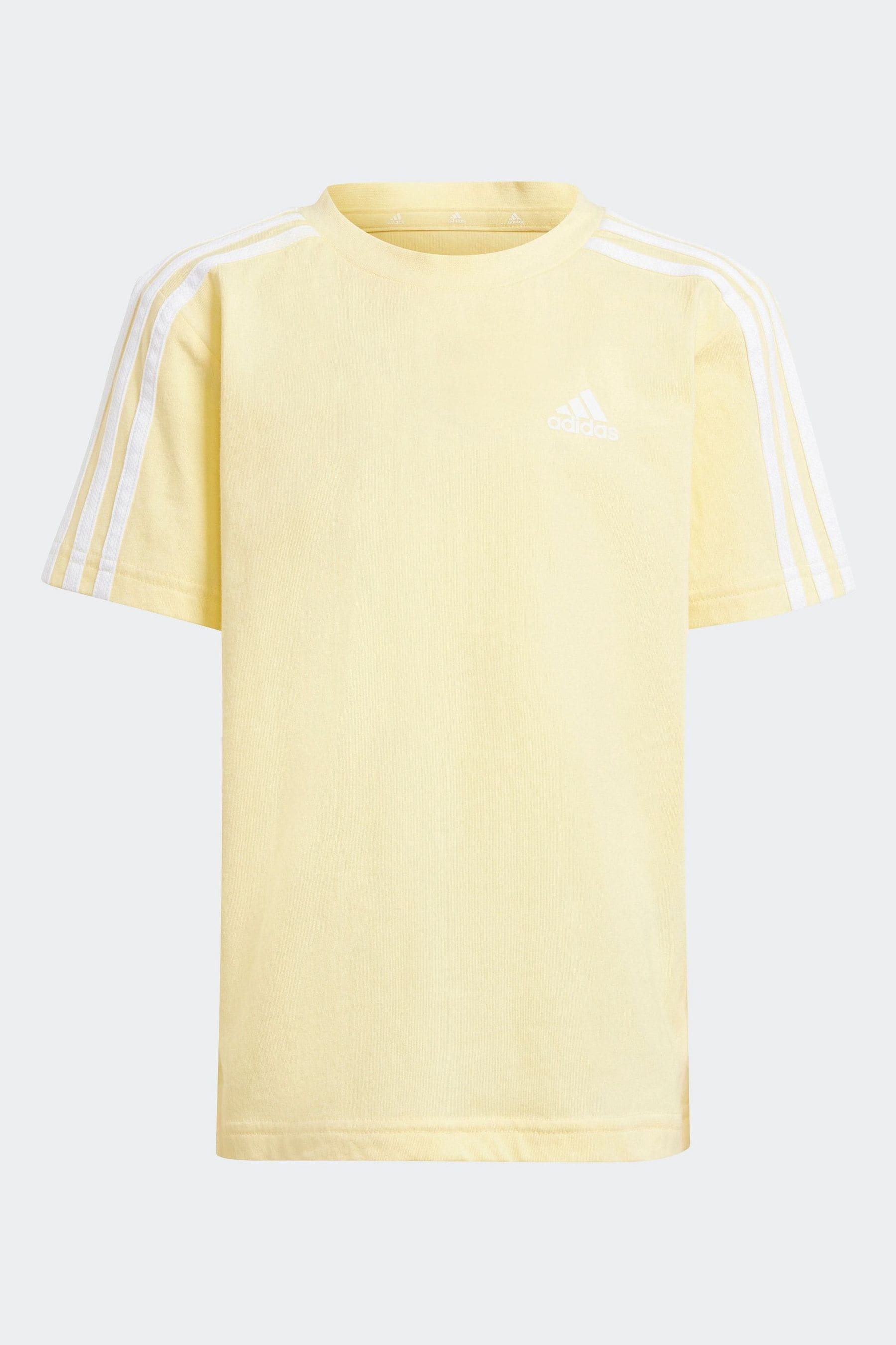 adidas Yellow Sportswear Essentials 3-Stripes 100% Cotton T-Shirt