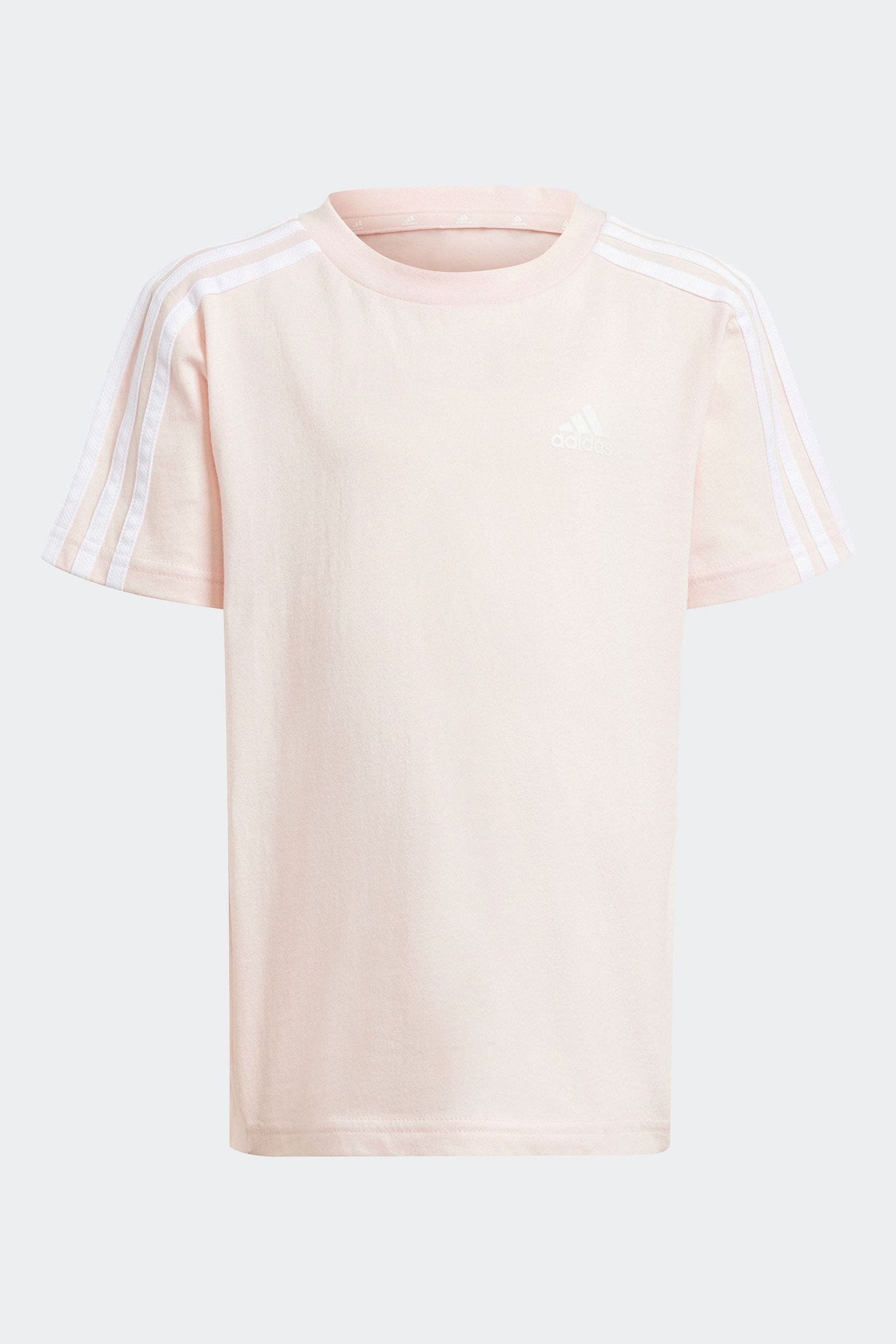 adidas Pink Sportswear Essentials 3-Stripes 100% Cotton T-Shirt