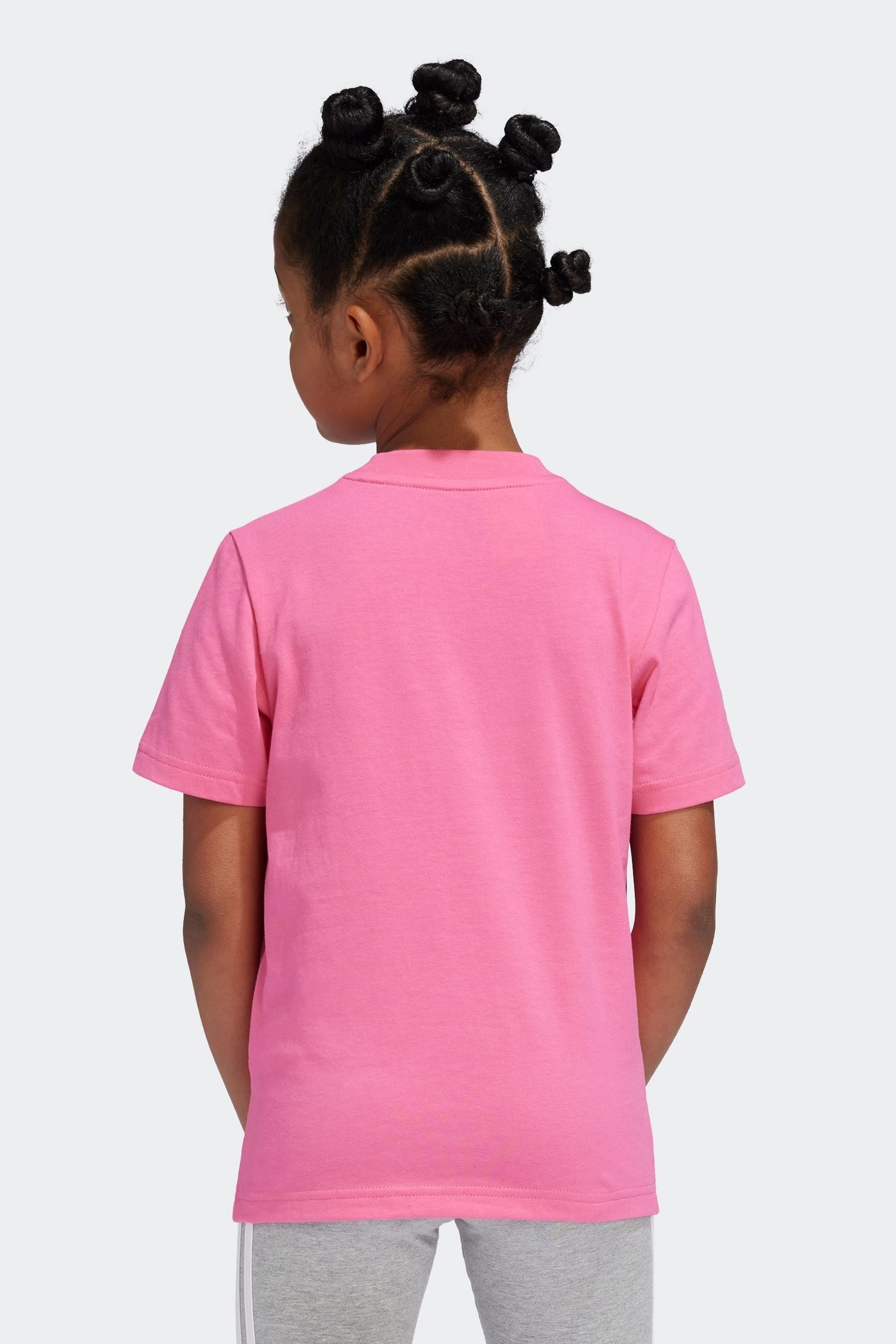 adidas Pink 100% Cotton Sportswear Essentials Logo T-Shirt