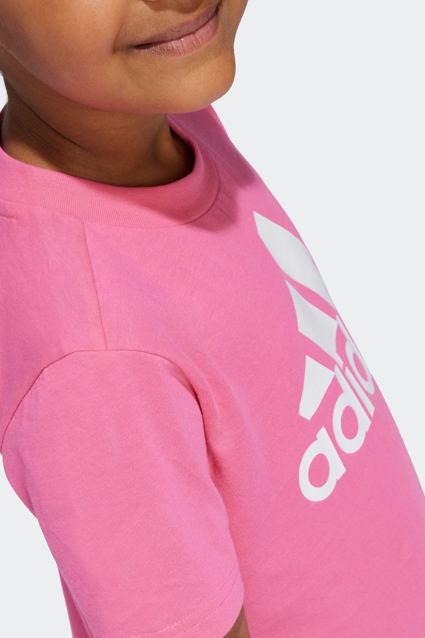 adidas Pink 100% Cotton Sportswear Essentials Logo T-Shirt