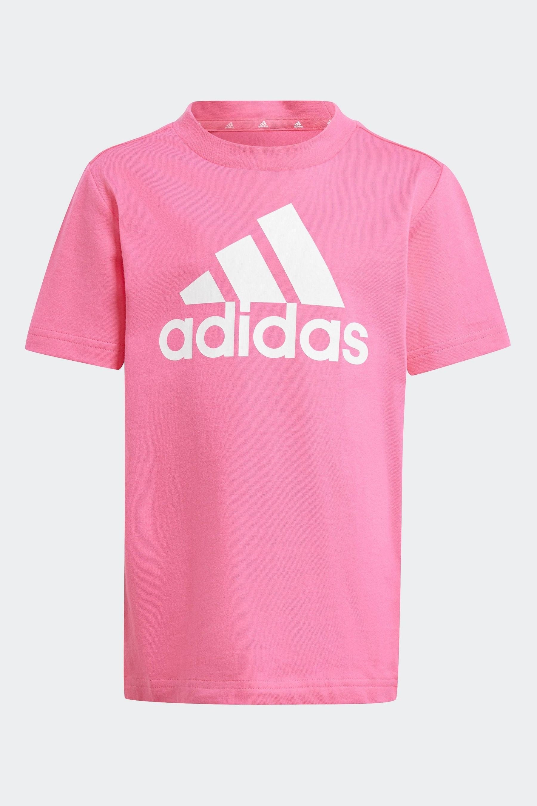 adidas Pink 100% Cotton Sportswear Essentials Logo T-Shirt