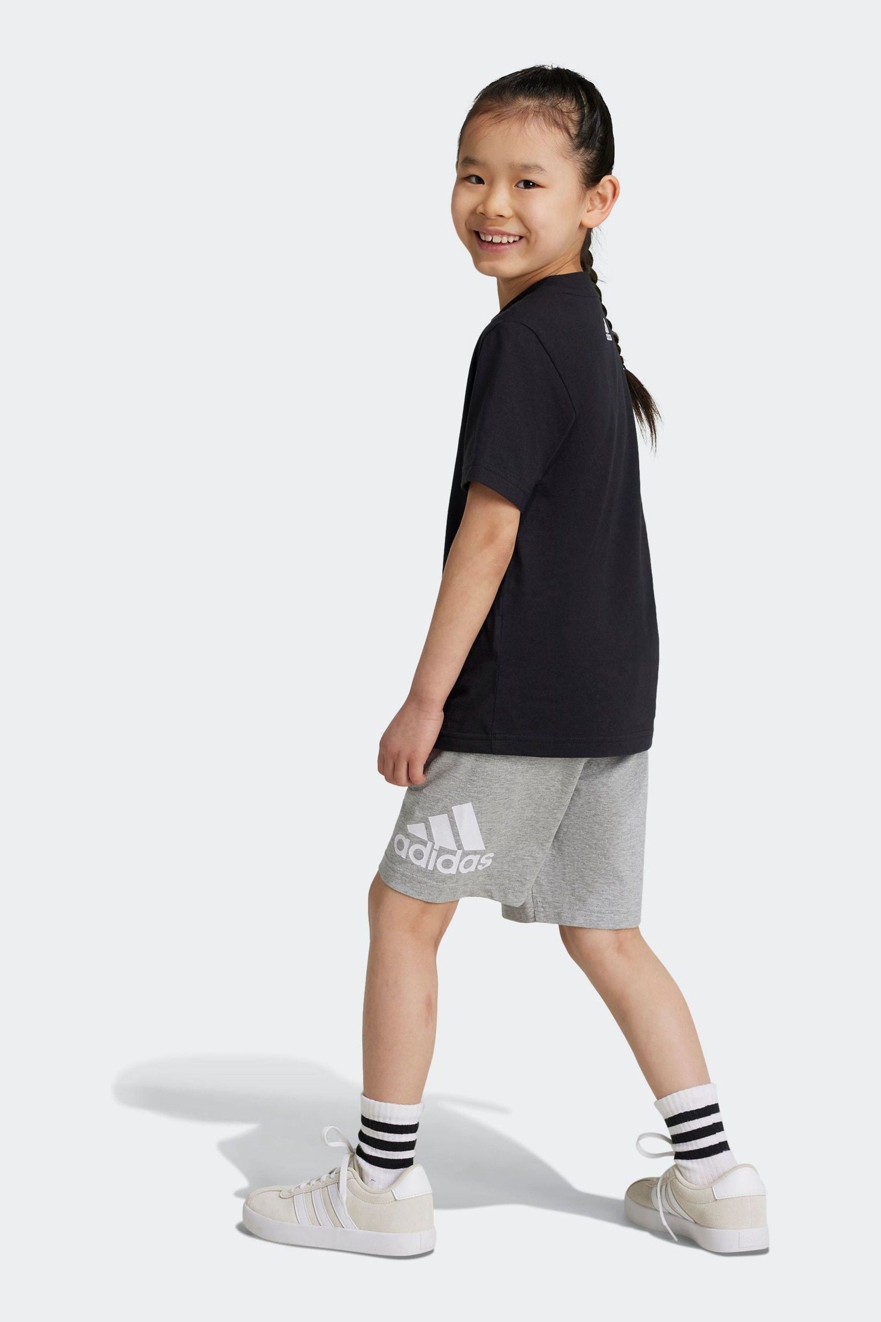 adidas Black Kids Essentials Logo 100% Cotton T-Shirt and Shorts Set