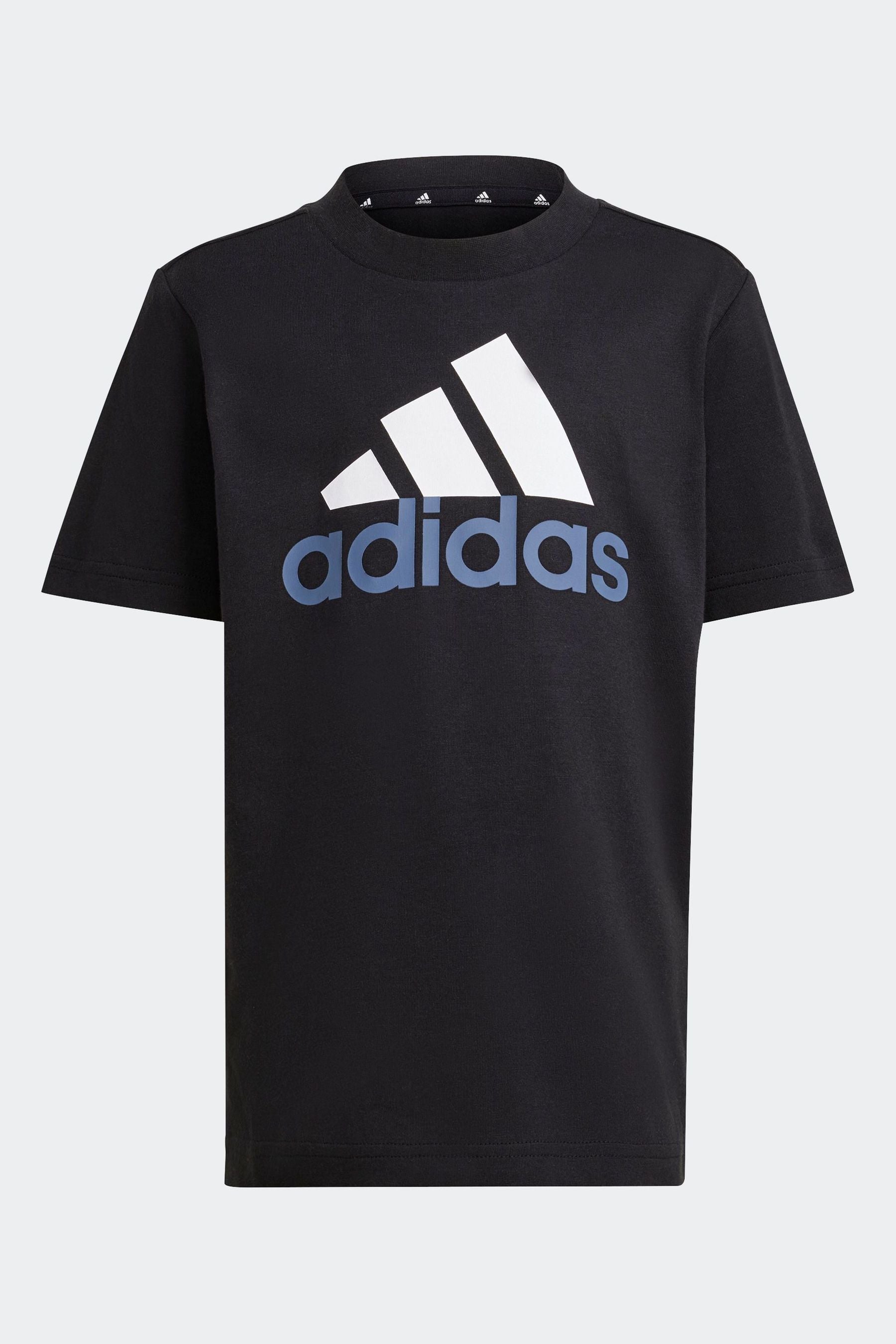 adidas Black Kids Essentials Logo 100% Cotton T-Shirt and Shorts Set