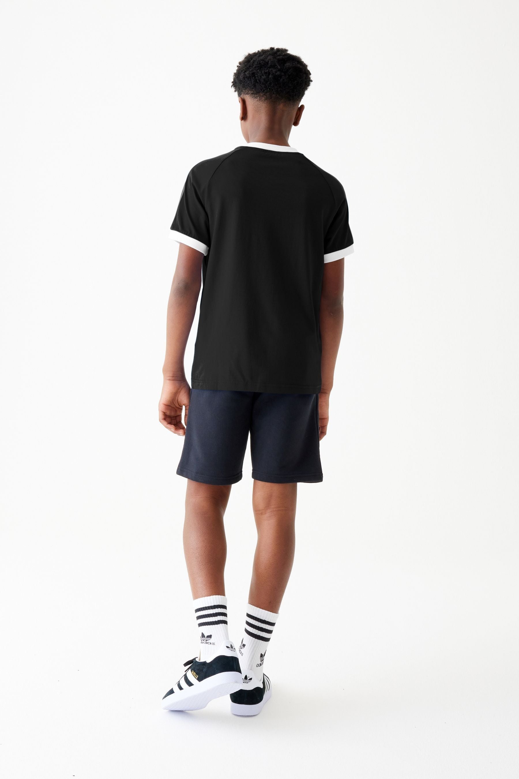 adidas originals Black Kids Originals 3-Stripes 100% Cotton T-Shirt