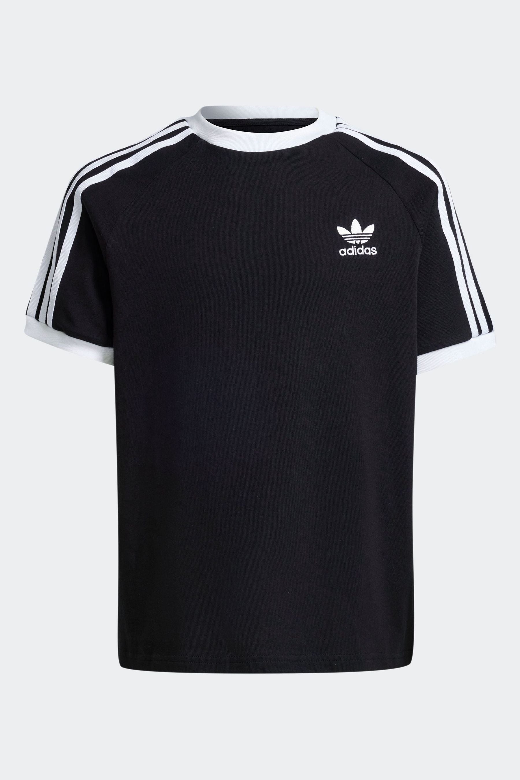 adidas originals Black Kids Originals 3-Stripes 100% Cotton T-Shirt