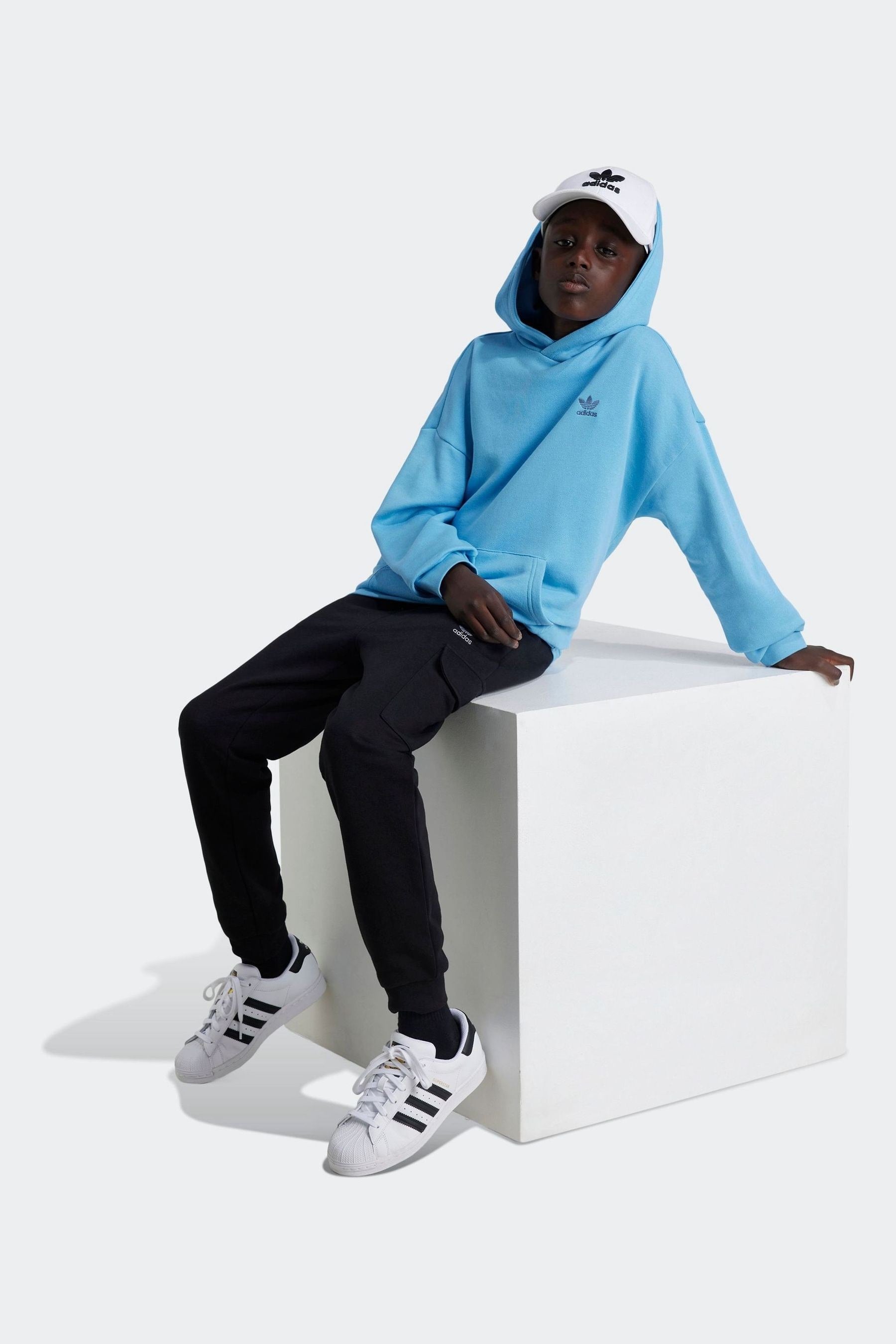 adidas Blue Kids Originals 100% Cotton Hoodie