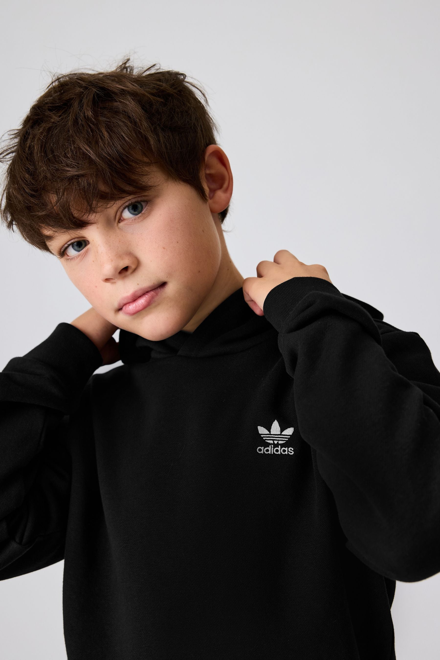 adidas originals Black Small Trefioil Logo Hoodie