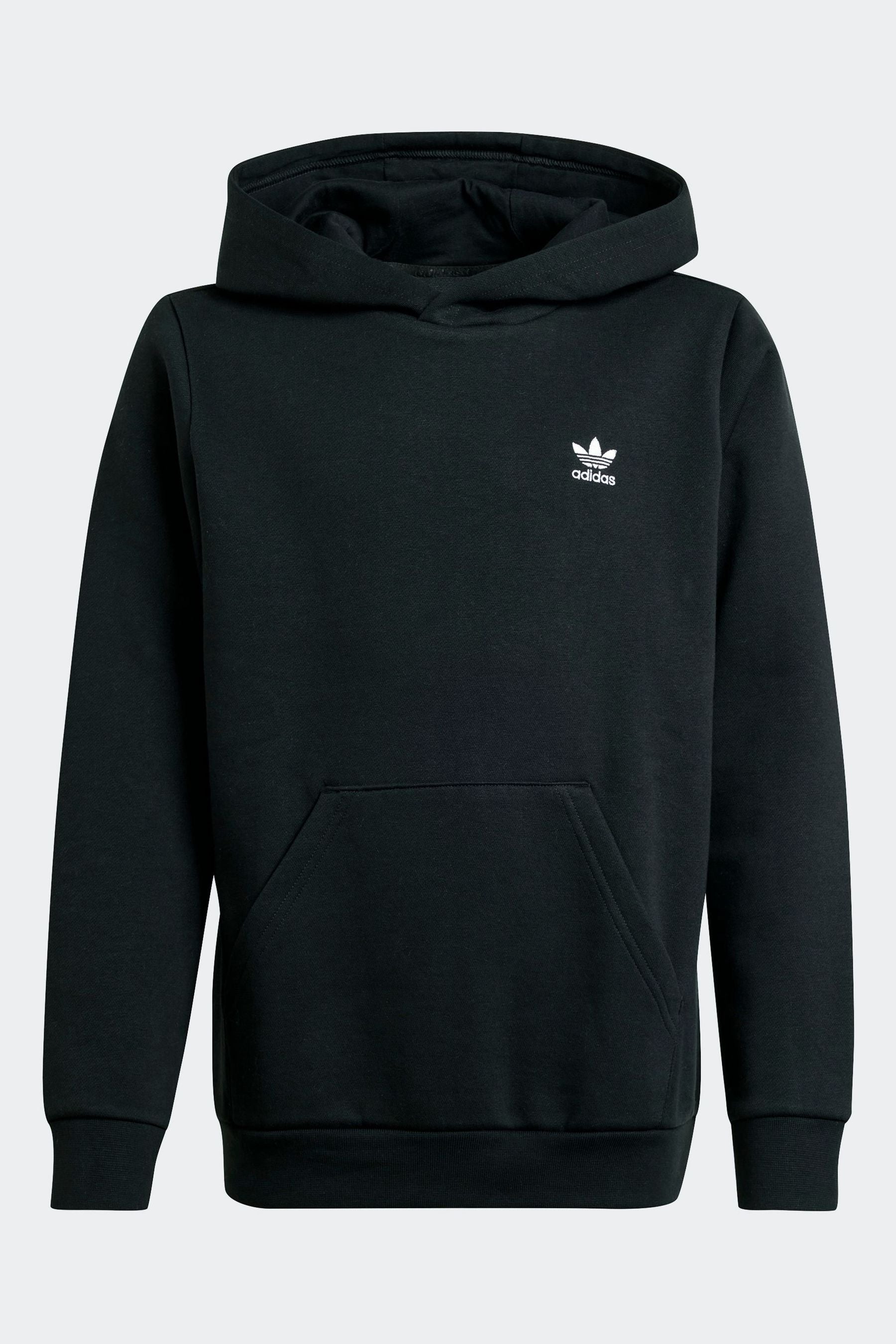 adidas originals Black Small Trefioil Logo Hoodie