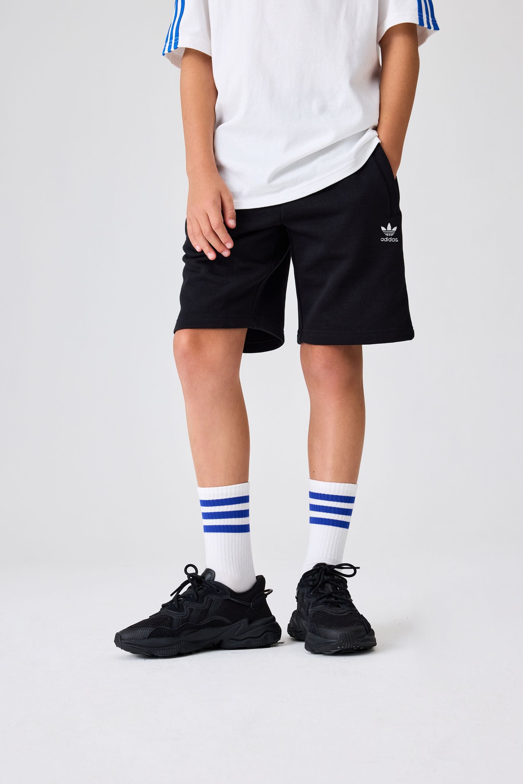 adidas originals Black Small Trefoil Logo Shorts