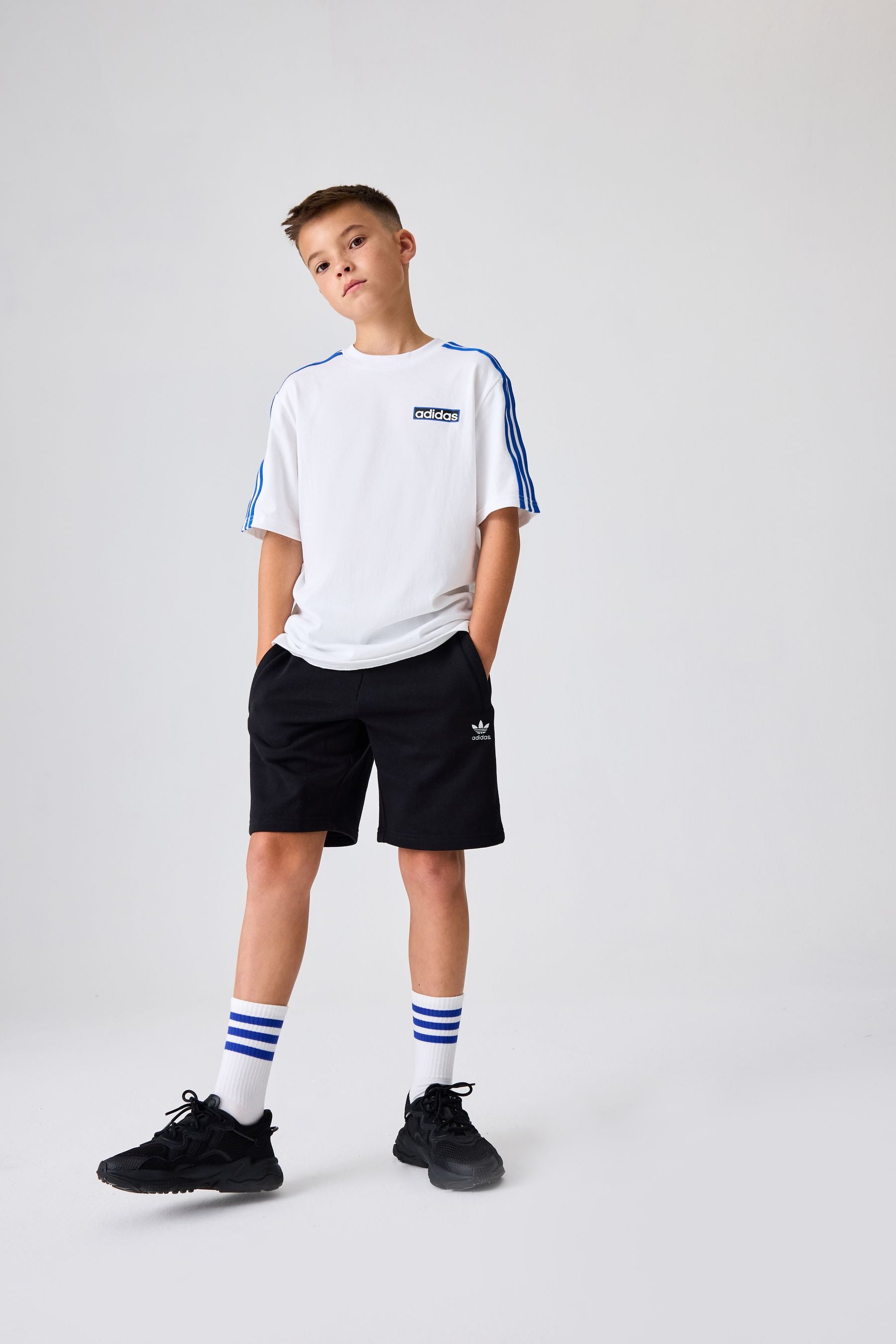 adidas originals Black Small Trefoil Logo Shorts