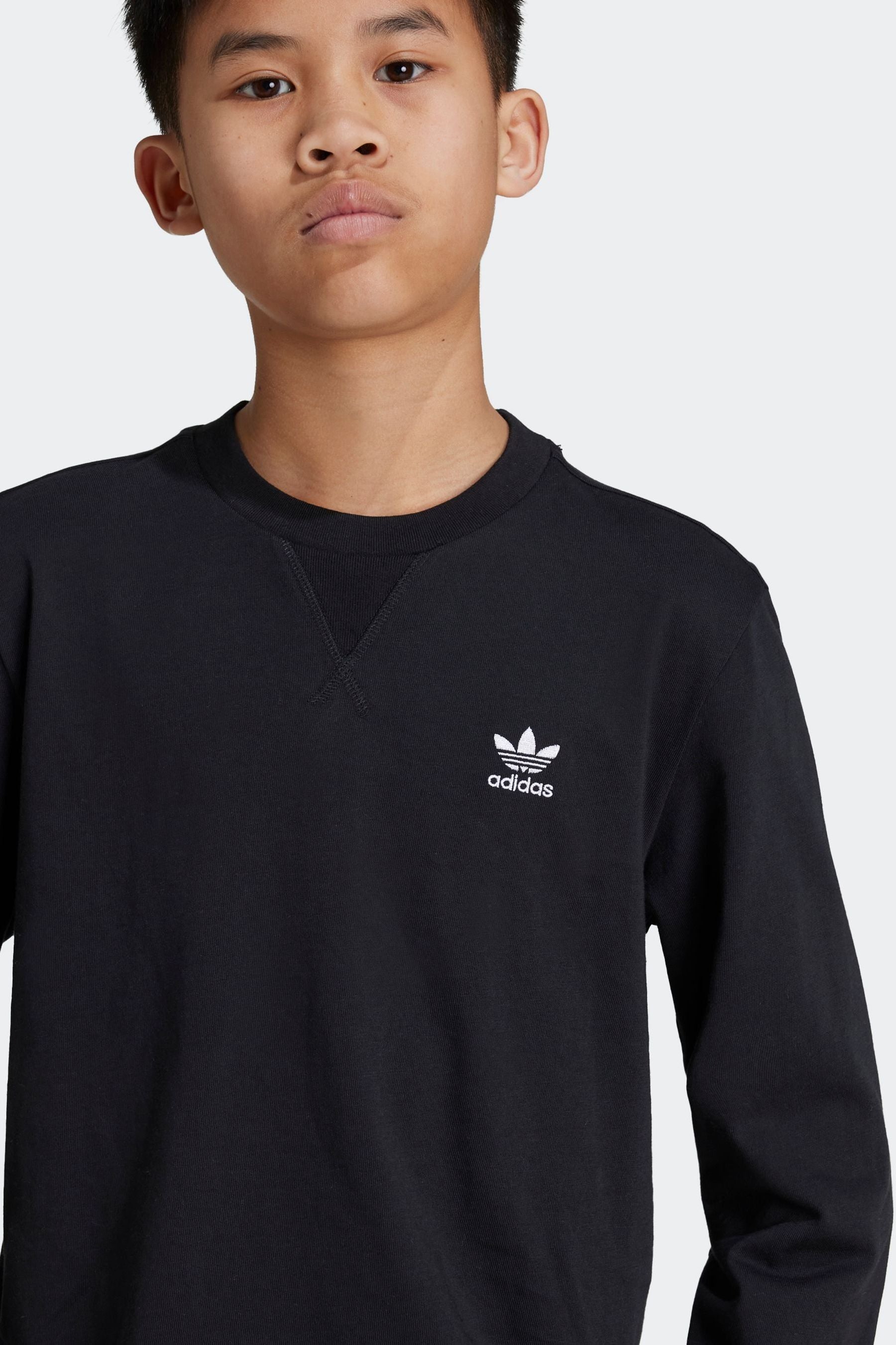 adidas Black 100% Cotton Long Sleeve T-Shirt