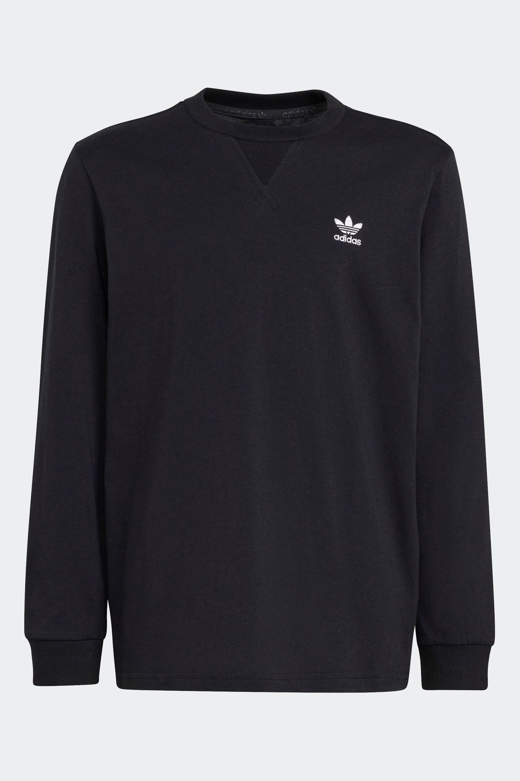 adidas Black 100% Cotton Long Sleeve T-Shirt