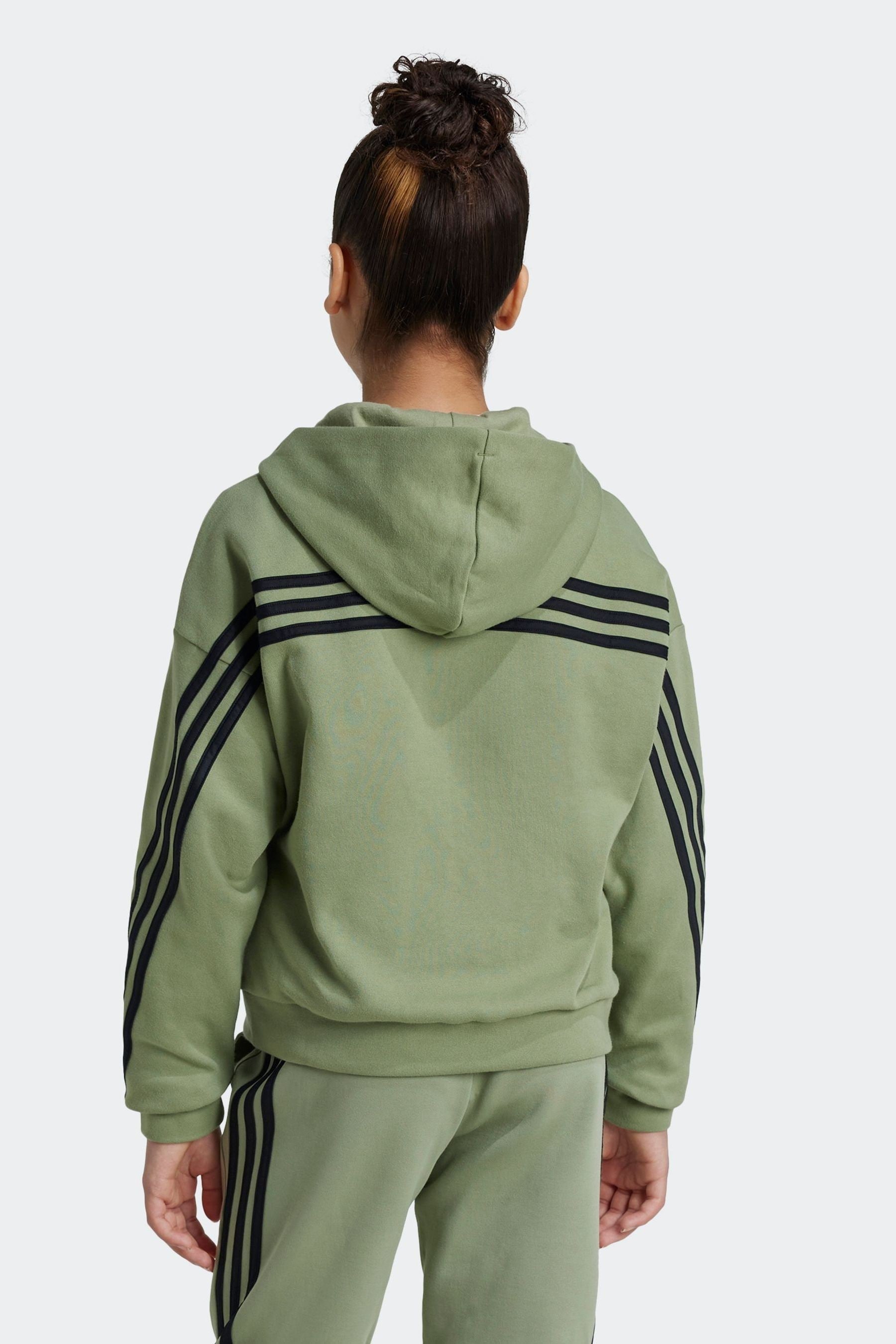 adidas Green Future Icons 3-Stripes Full-Zip Hoodie