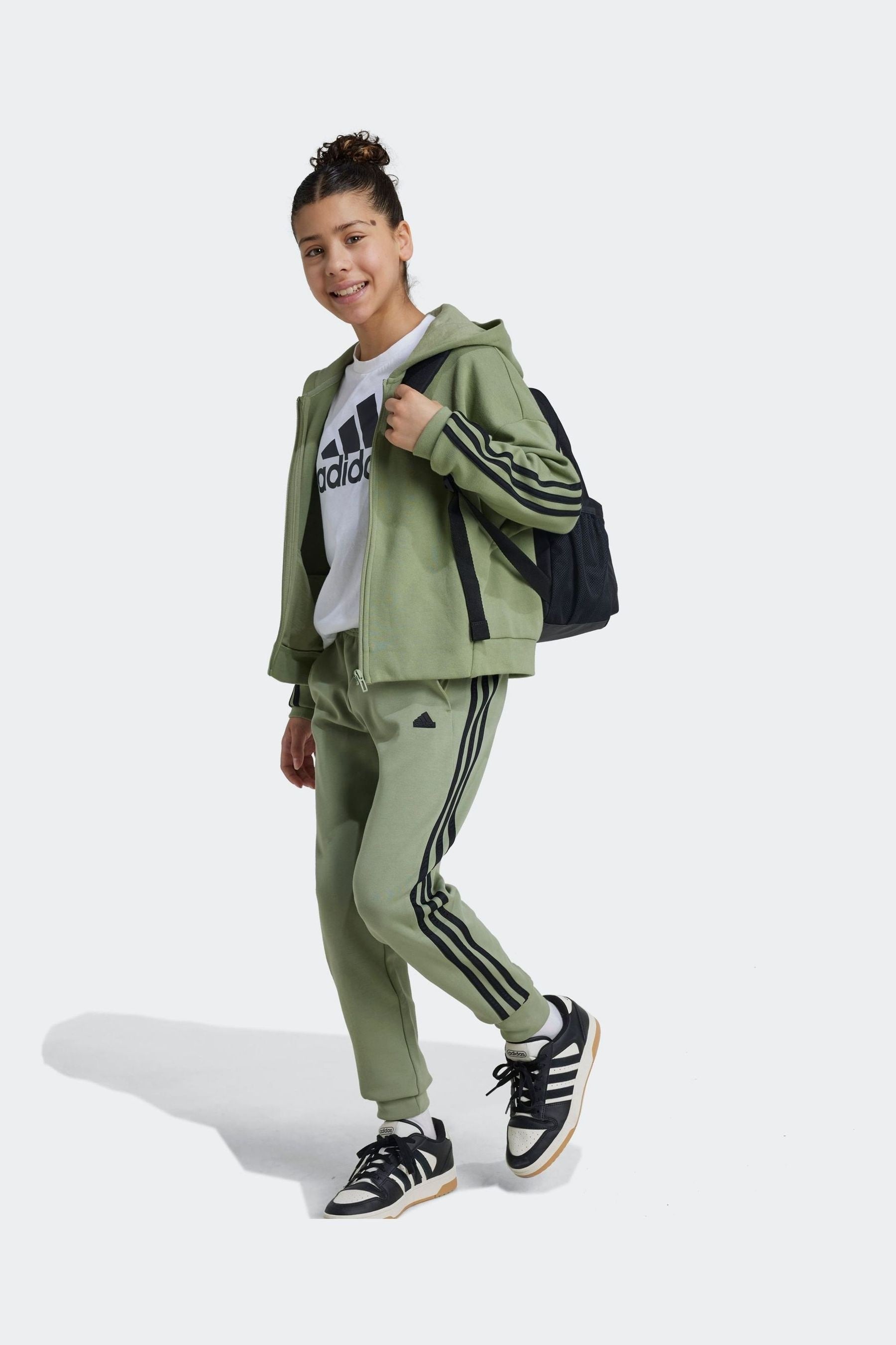 adidas Green Future Icons 3-Stripes Full-Zip Hoodie