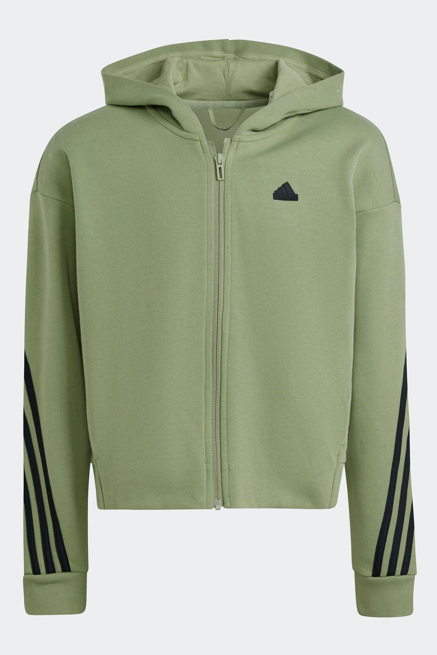 adidas Green Future Icons 3-Stripes Full-Zip Hoodie