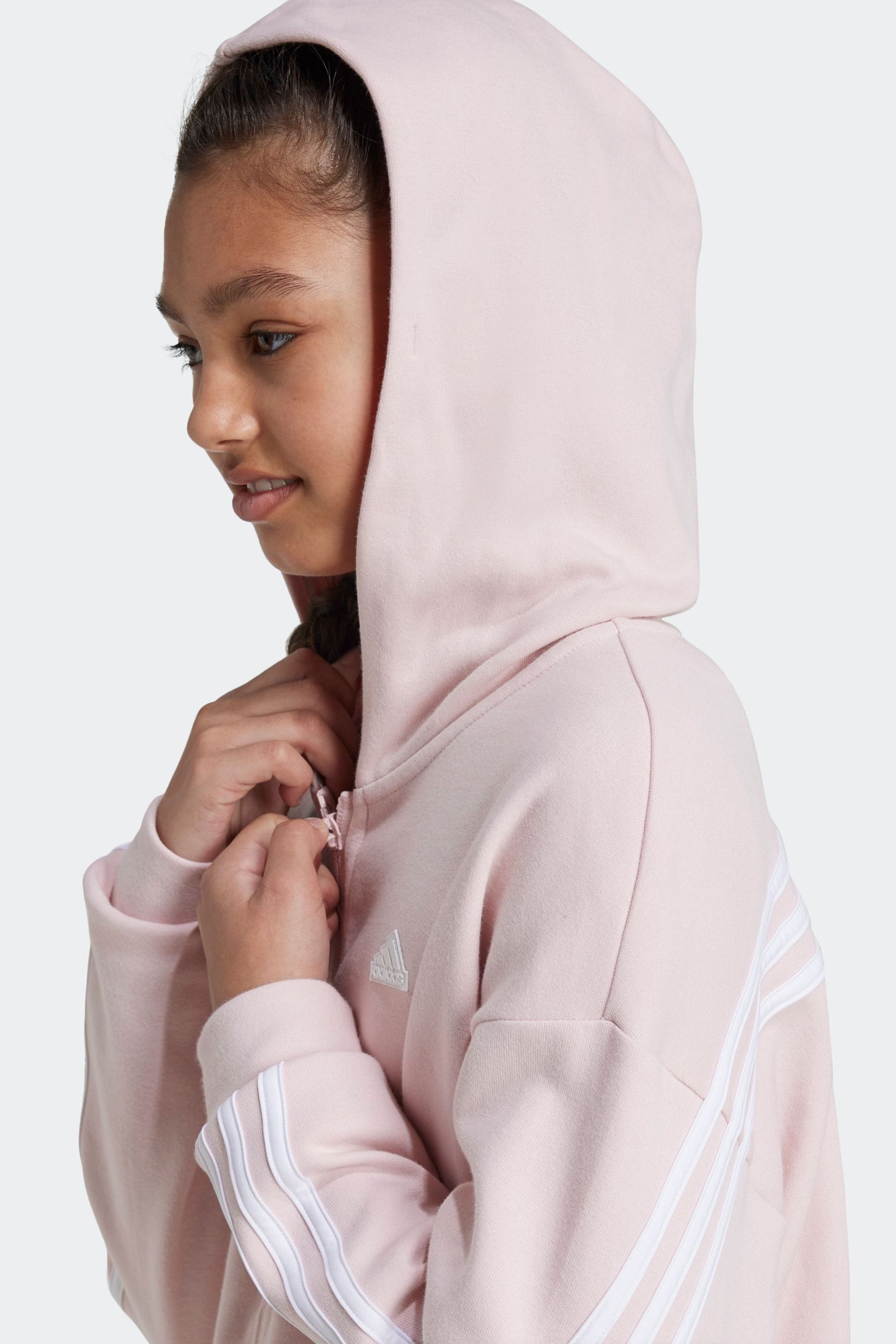 adidas Pink Future Icons 3-Stripes Full-Zip Hoodie