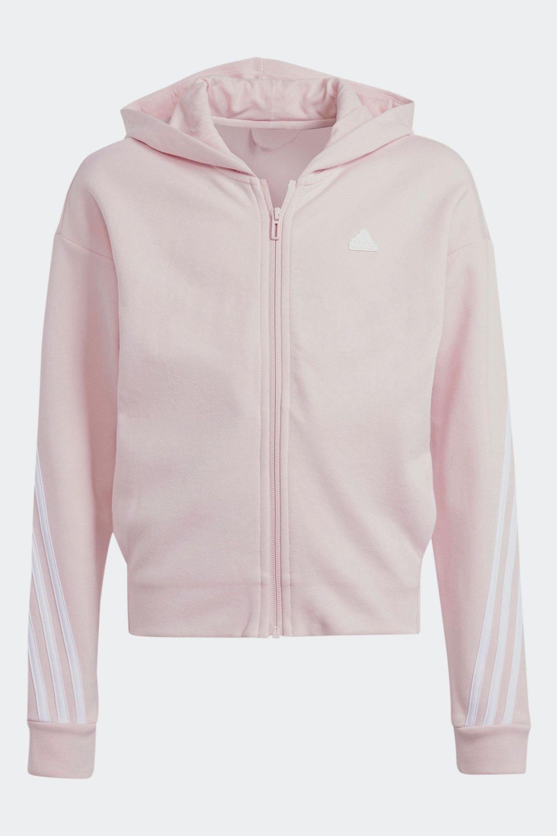 adidas Pink Future Icons 3-Stripes Full-Zip Hoodie