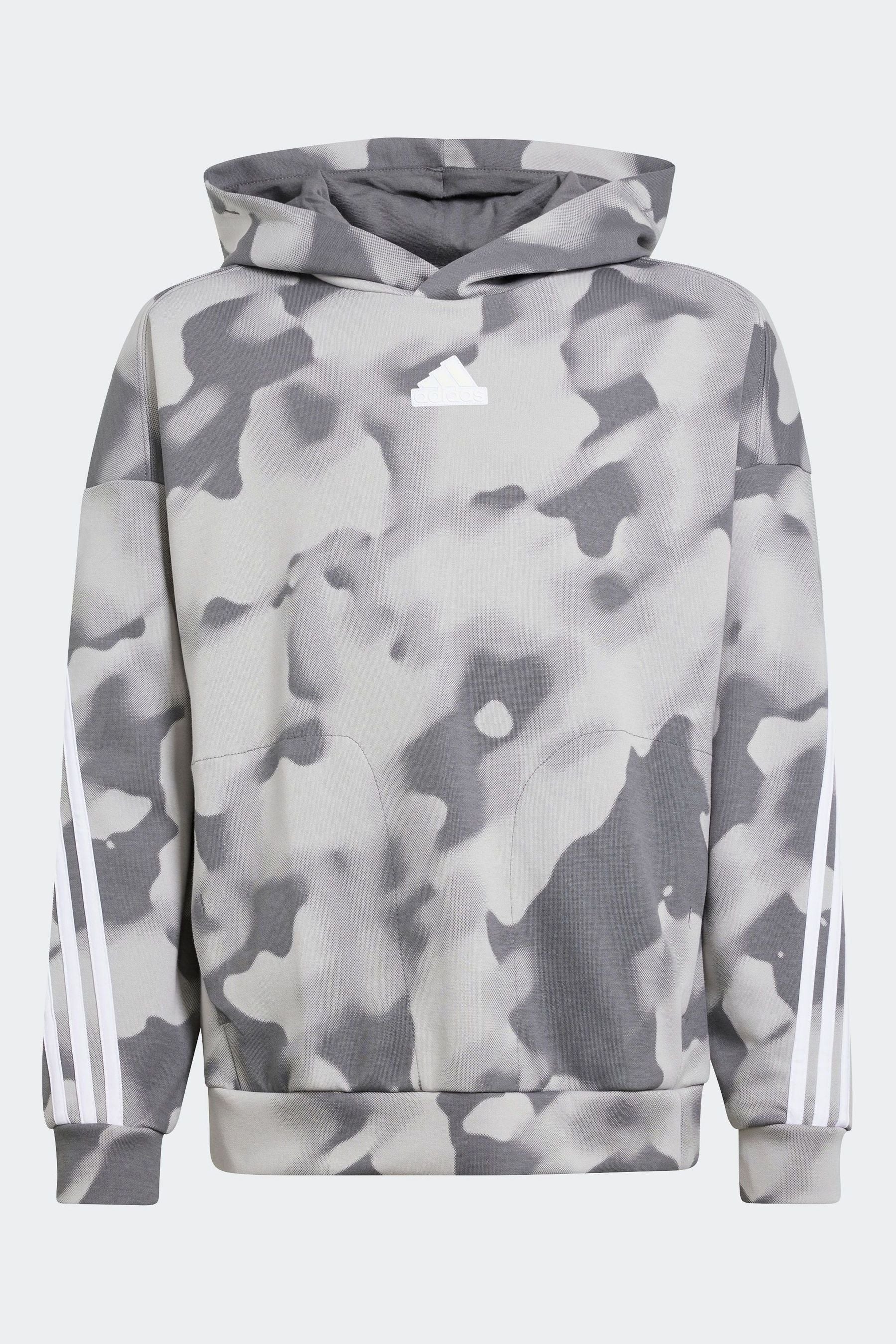 adidas Grey Kids Future Icons Camo Printed Hoodie