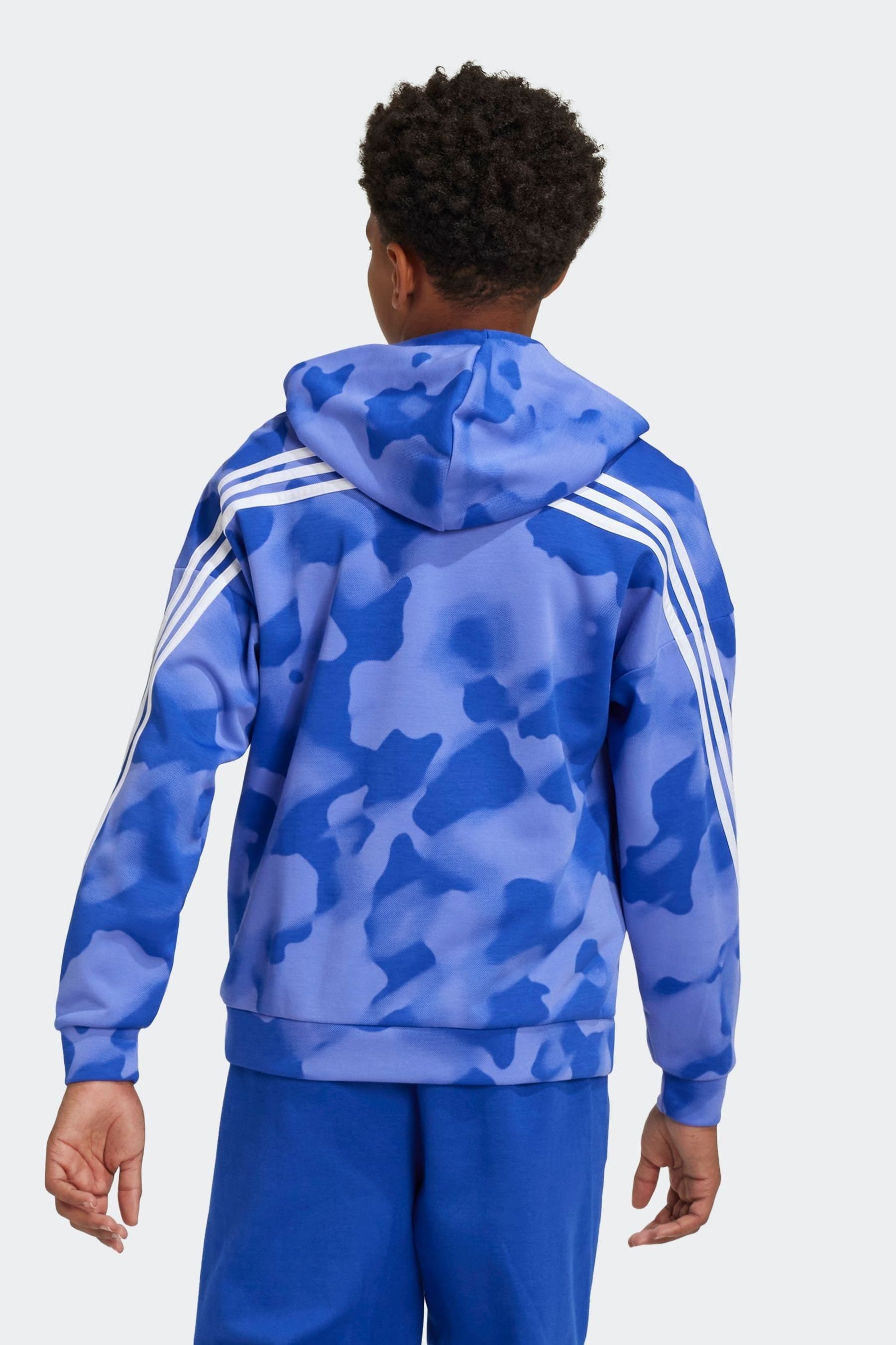 adidas Blue Kids Future Icons Camo Printed Hoodie