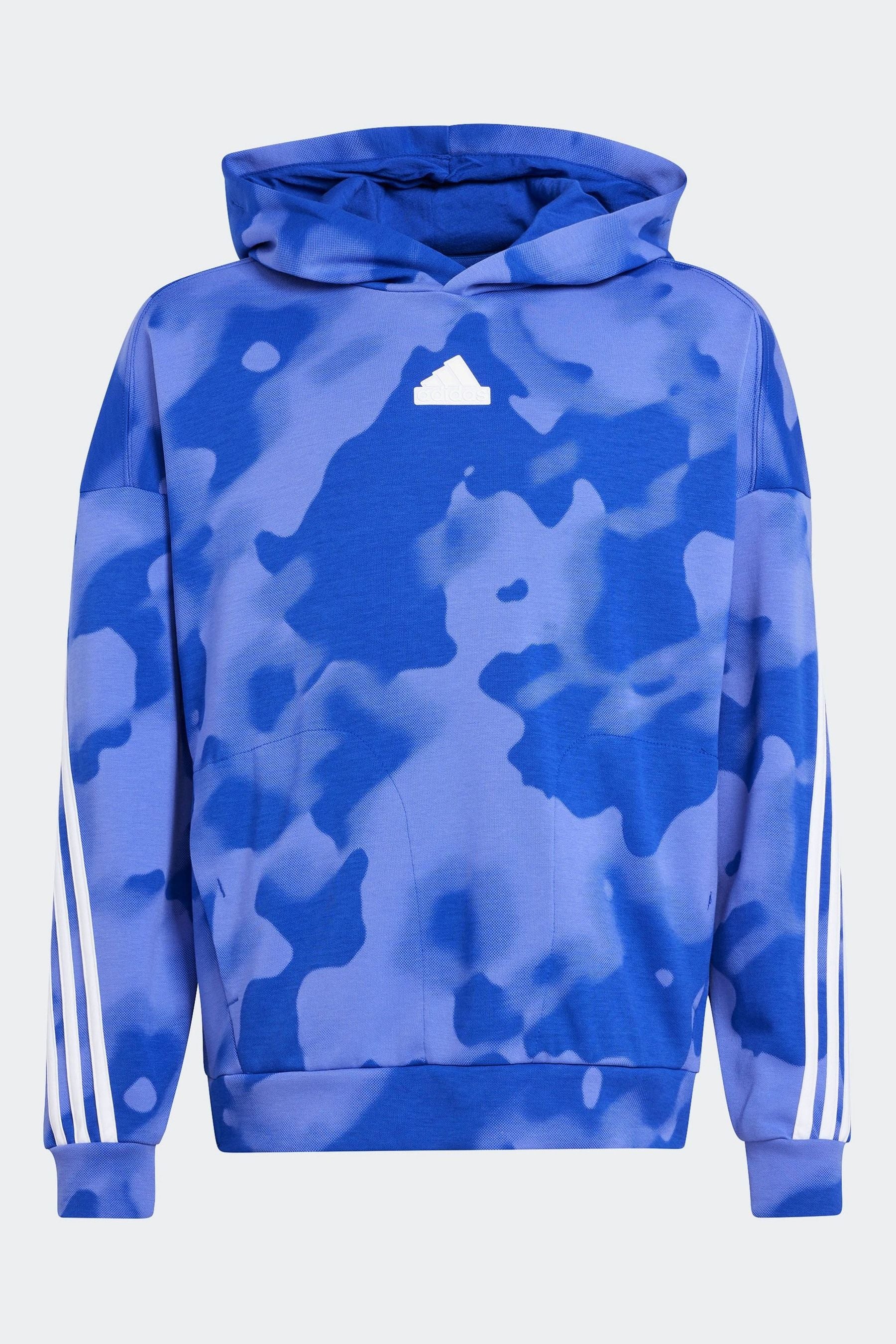 adidas Blue Kids Future Icons Camo Printed Hoodie