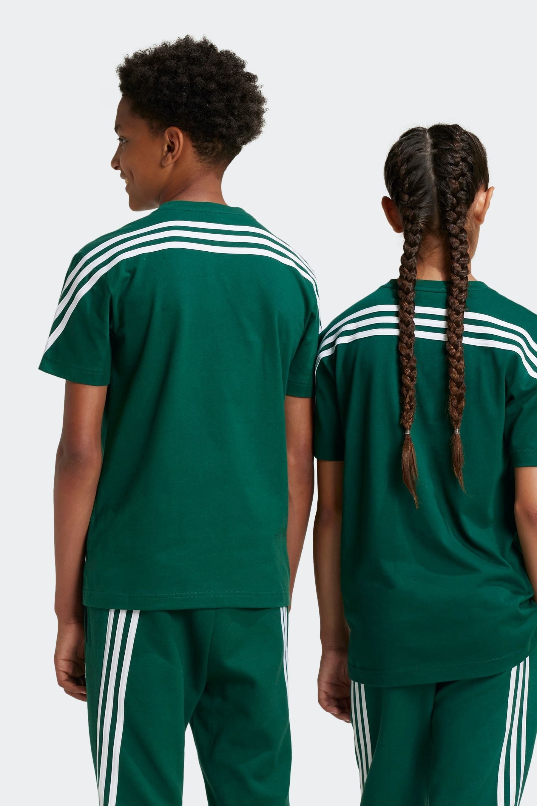 adidas Dark Green 100% Cotton Future Icons 3-Stripes T-Shirt