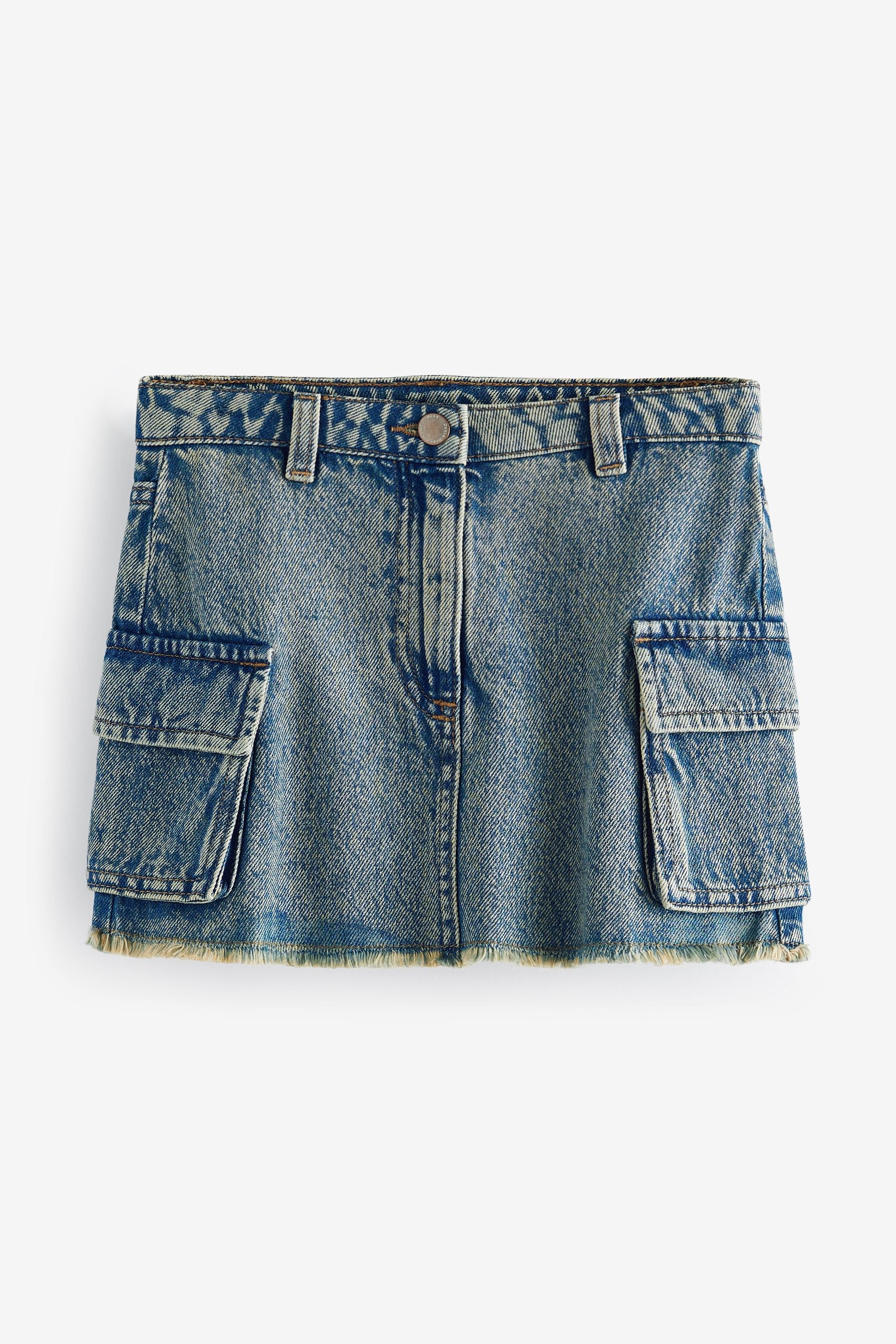 Tinted Denim 100% Cotton Cargo Skirt (3-16yrs)