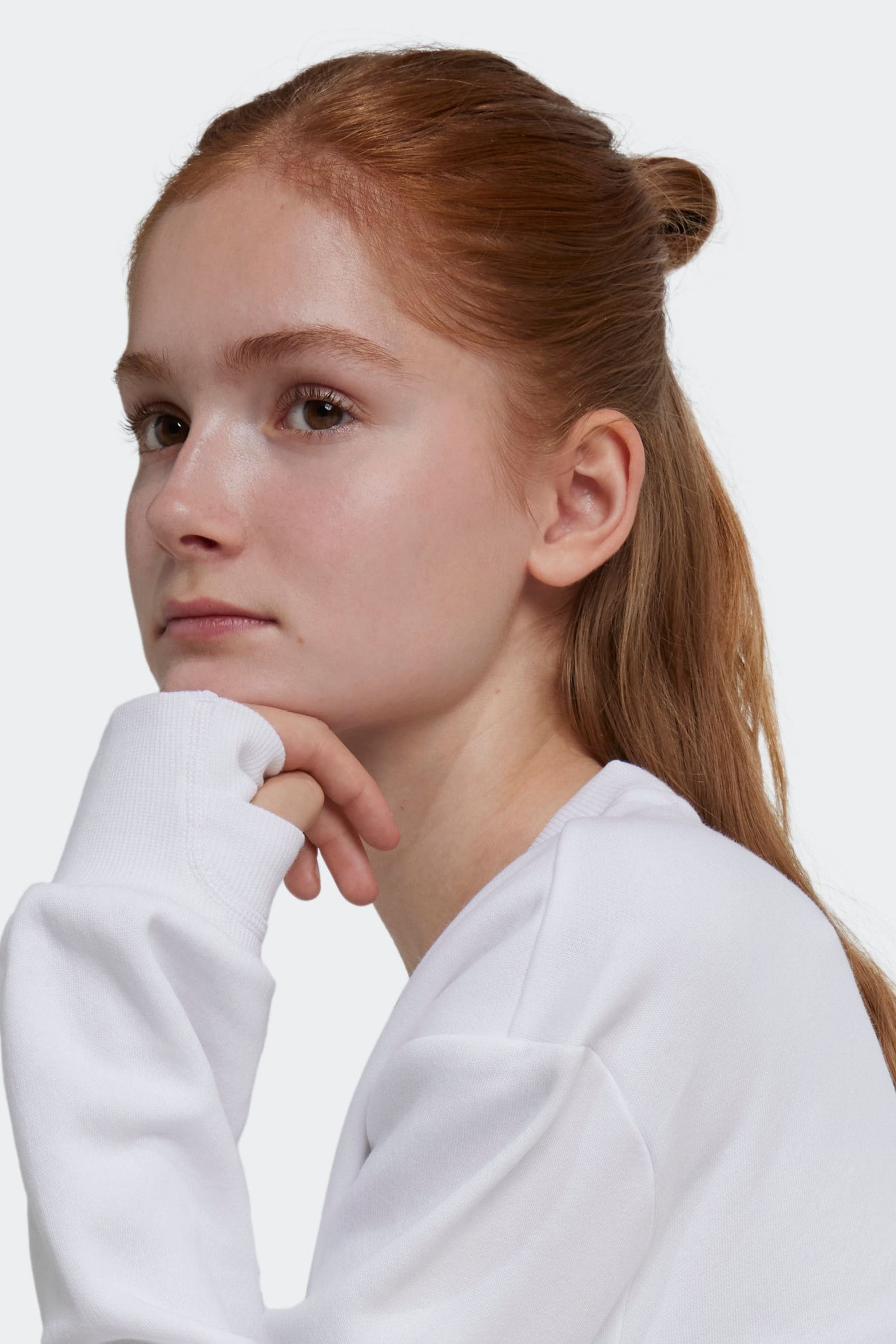 adidas White Crew Sweatshirt