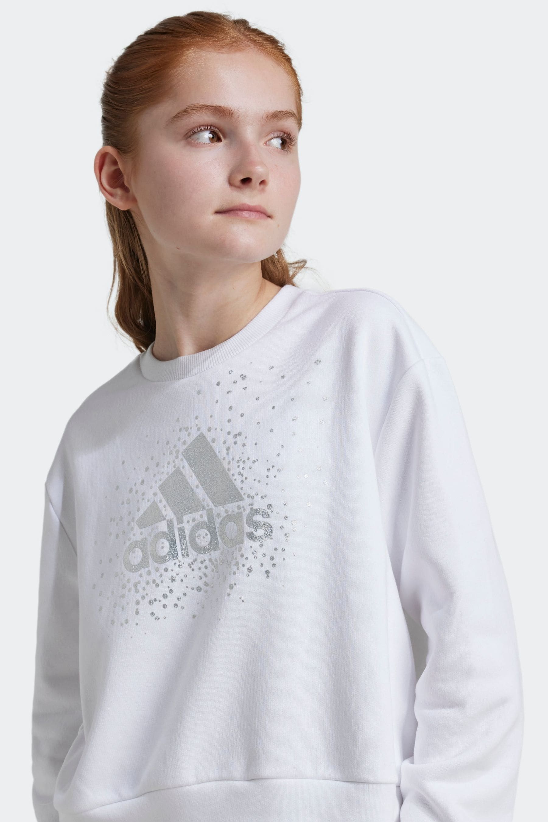 adidas White Crew Sweatshirt